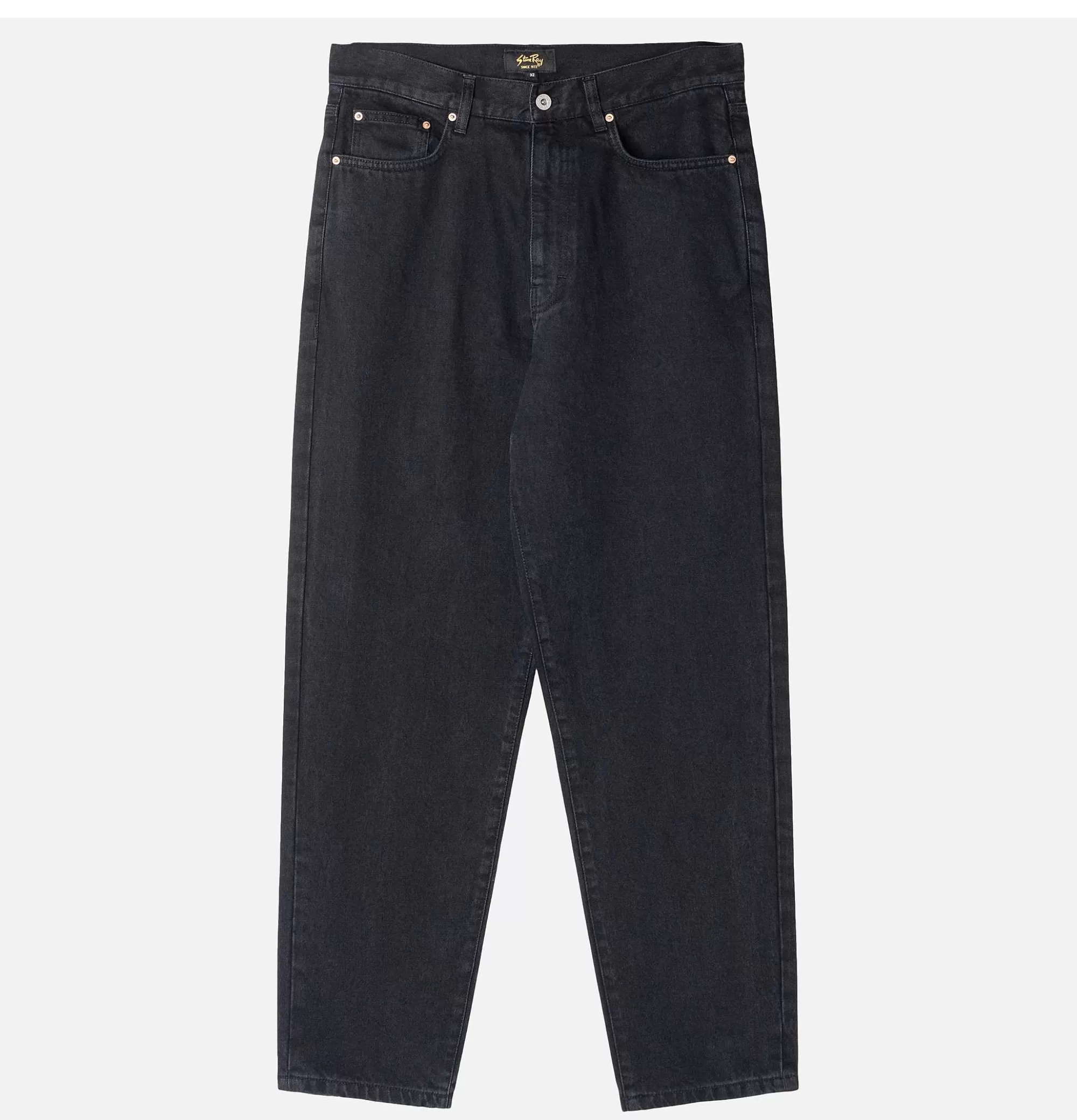 Pantalones de Trabajo Urbanos STAN RAY - Jeans con 5 Bolsillos en Negro Desgastado, Diseño Resistente para Uso Diario