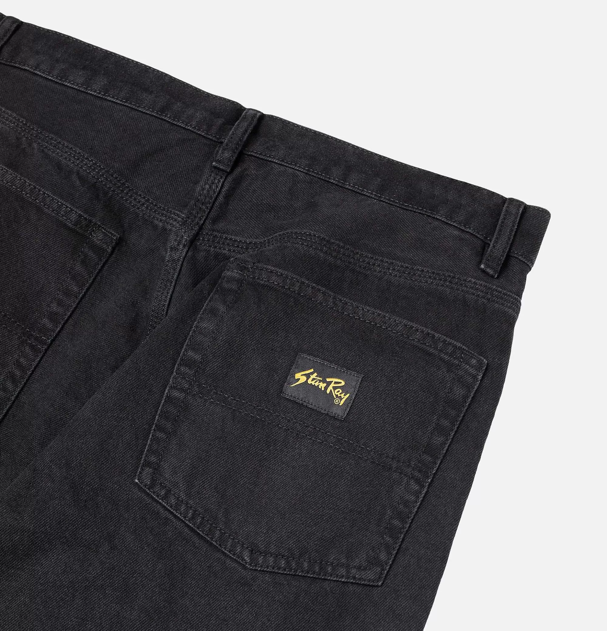 Pantalones de Trabajo Urbanos STAN RAY - Jeans con 5 Bolsillos en Negro Desgastado, Diseño Resistente para Uso Diario