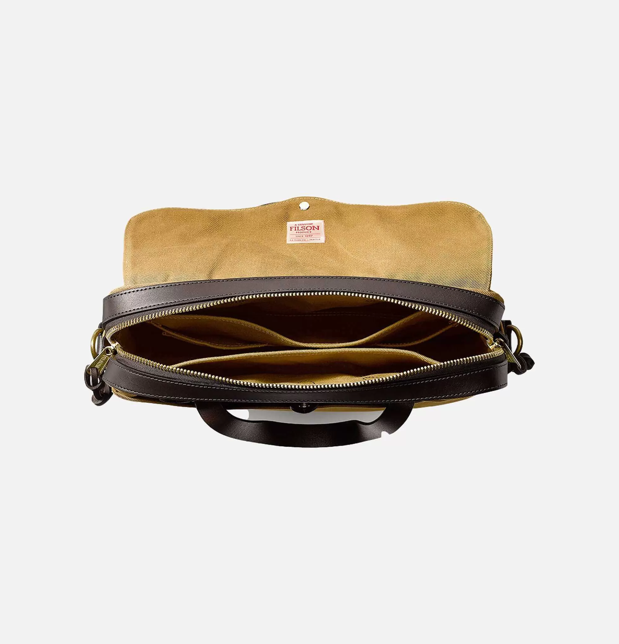 Maletín Clásico FILSON en Cuero Envejecido - Bandolera Duradera Modelo 70256 Color Arena