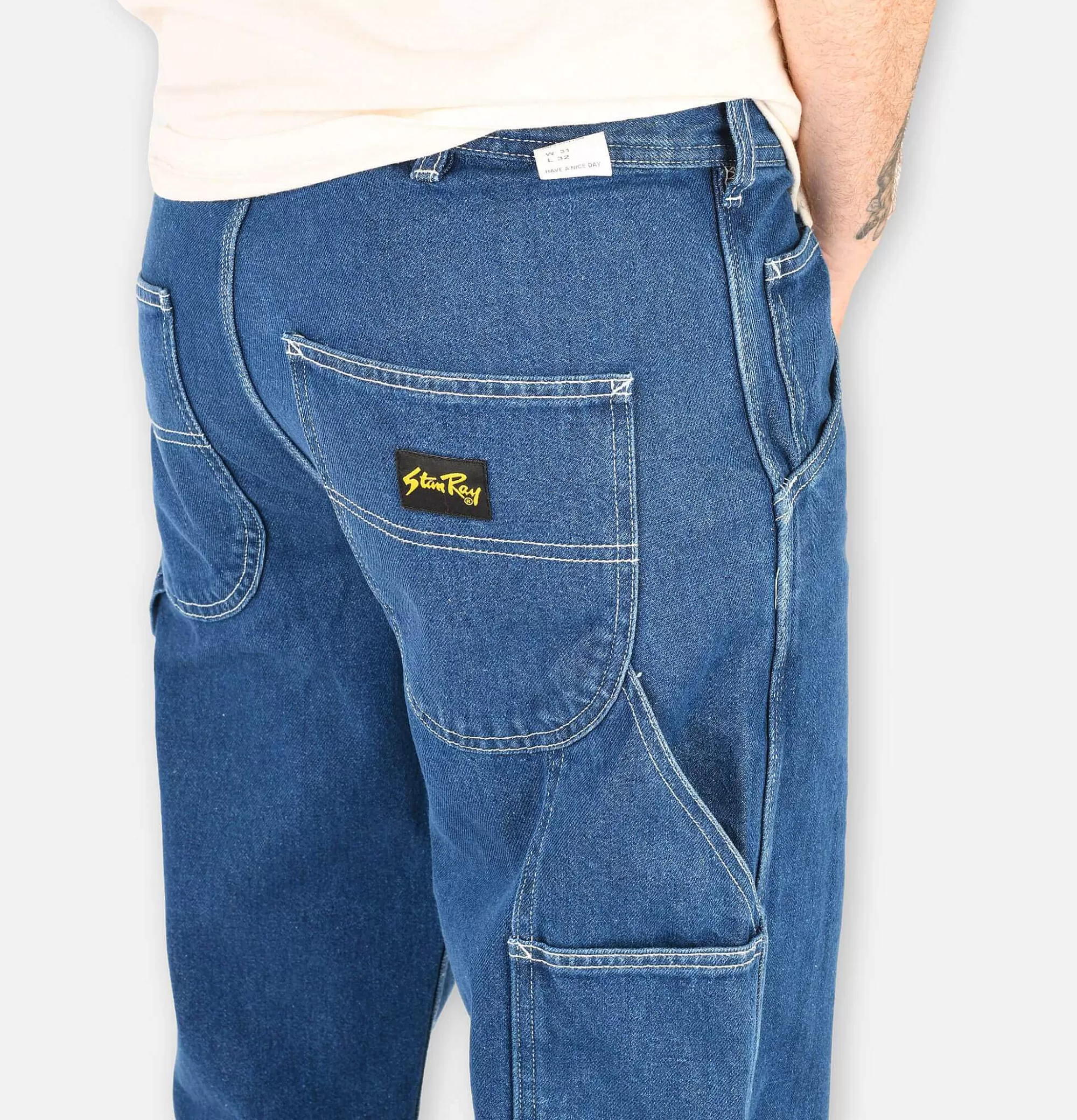 Pantalones de trabajo vintage Stan Ray años 80 para pintores - Lavado a la piedra y corte clásico