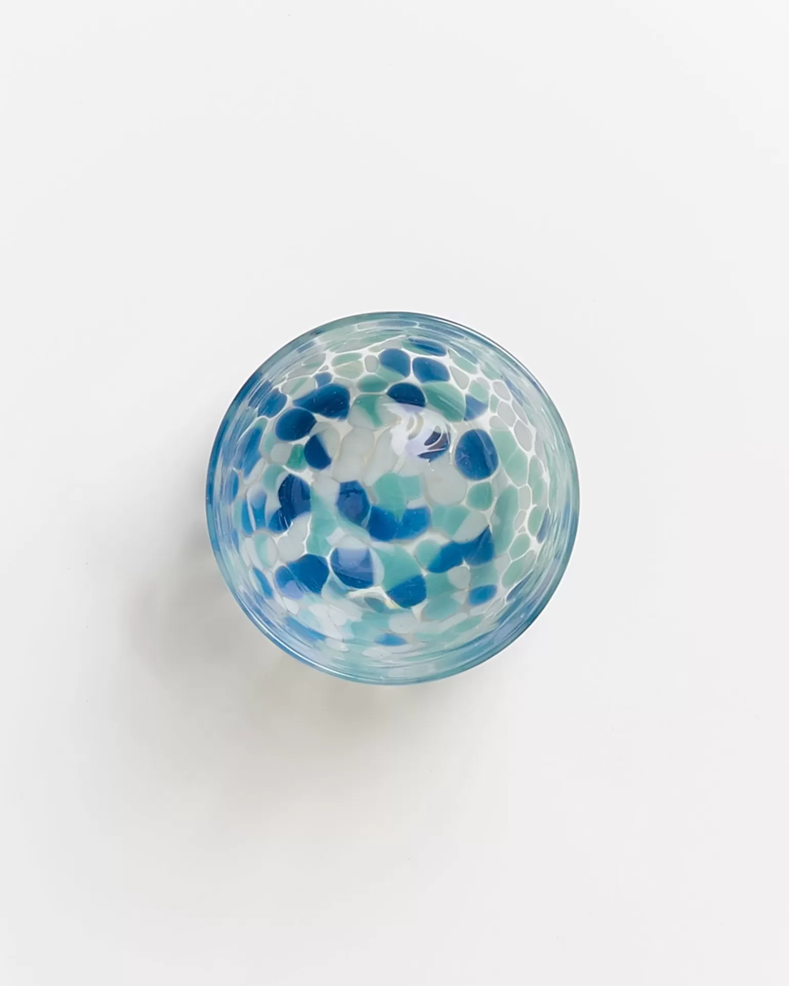 Vaso de Cristal Grande Miio Alegria - Diseño Elegante con Gotas Azules y Blancas para Hogar
