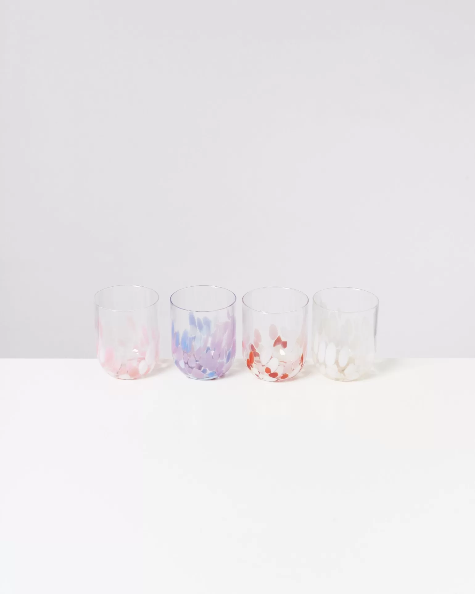Miio Alegria - Vaso de Cristal XL con Detalles en Rosa y Gotas Artesanales