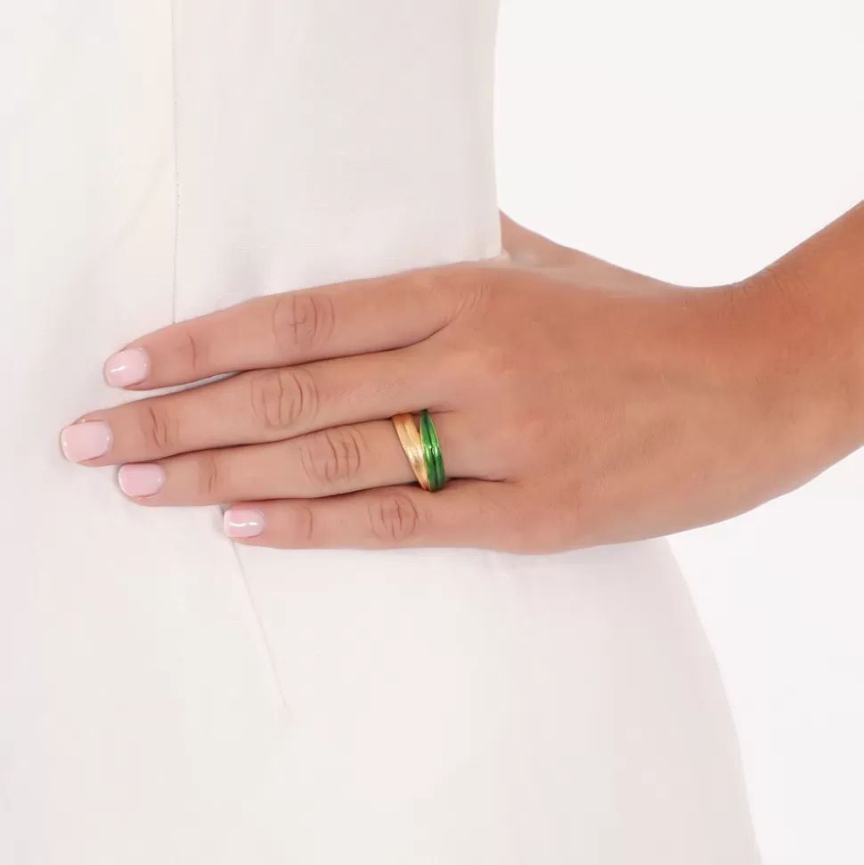 Anillo de Plata para Mujer - Colección Anima Olea de Folli Follie con Detalles en Hoja de Olivo
