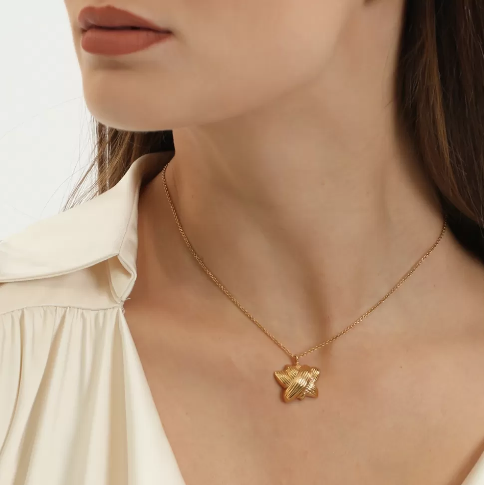 Collar Corto Folli Follie para Mujer - Bañado en Oro con Detalle Quitónico Inspirado en la Antigua Grecia
