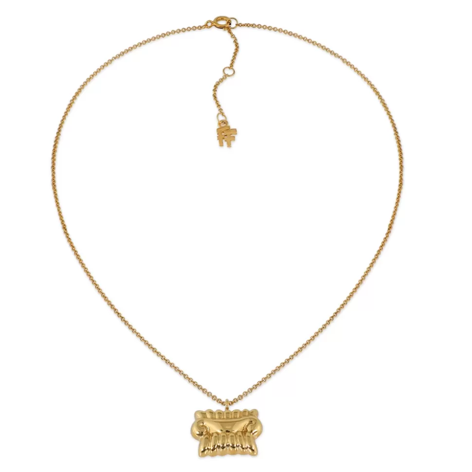 Colgante Corto en Baño de Oro con Acento Clásico - Colección Arcaica Exclusiva de Folli Follie para Mujer