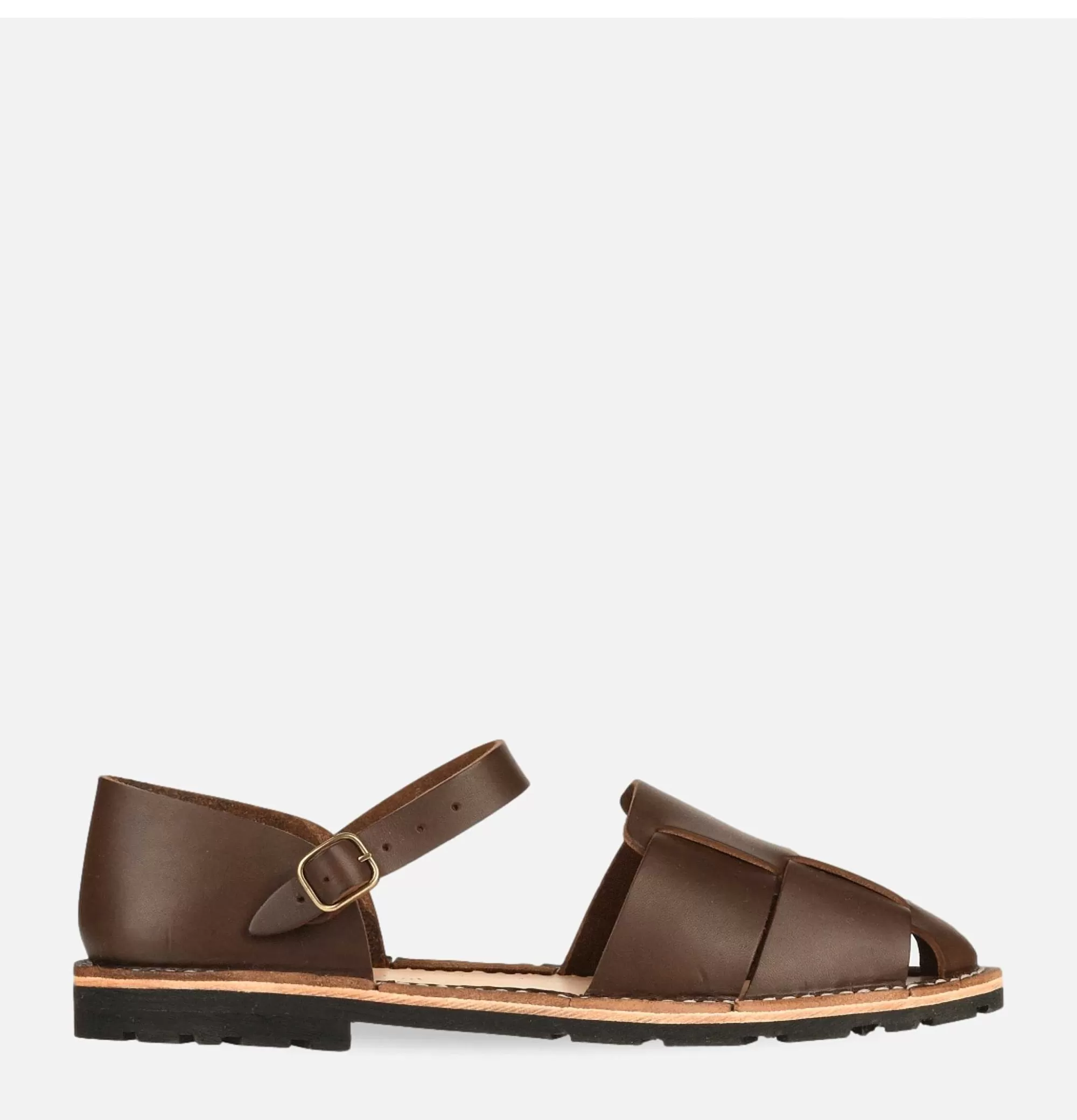 Sandalias Artesanales STEVE MONO Modelo 11 - Tono Cacao para Hombre | Diseño Exclusivo en Cuero