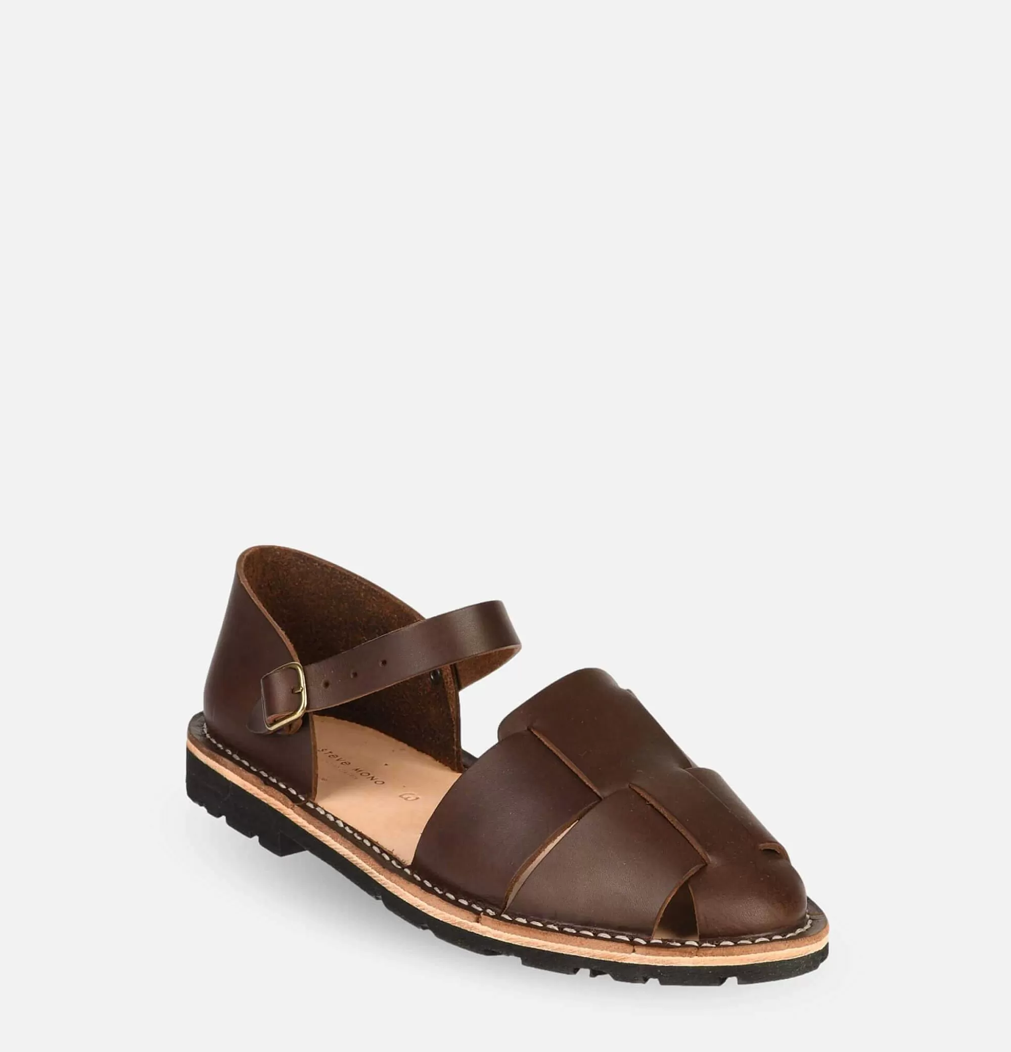 Sandalias Artesanales STEVE MONO Modelo 11 - Tono Cacao para Hombre | Diseño Exclusivo en Cuero