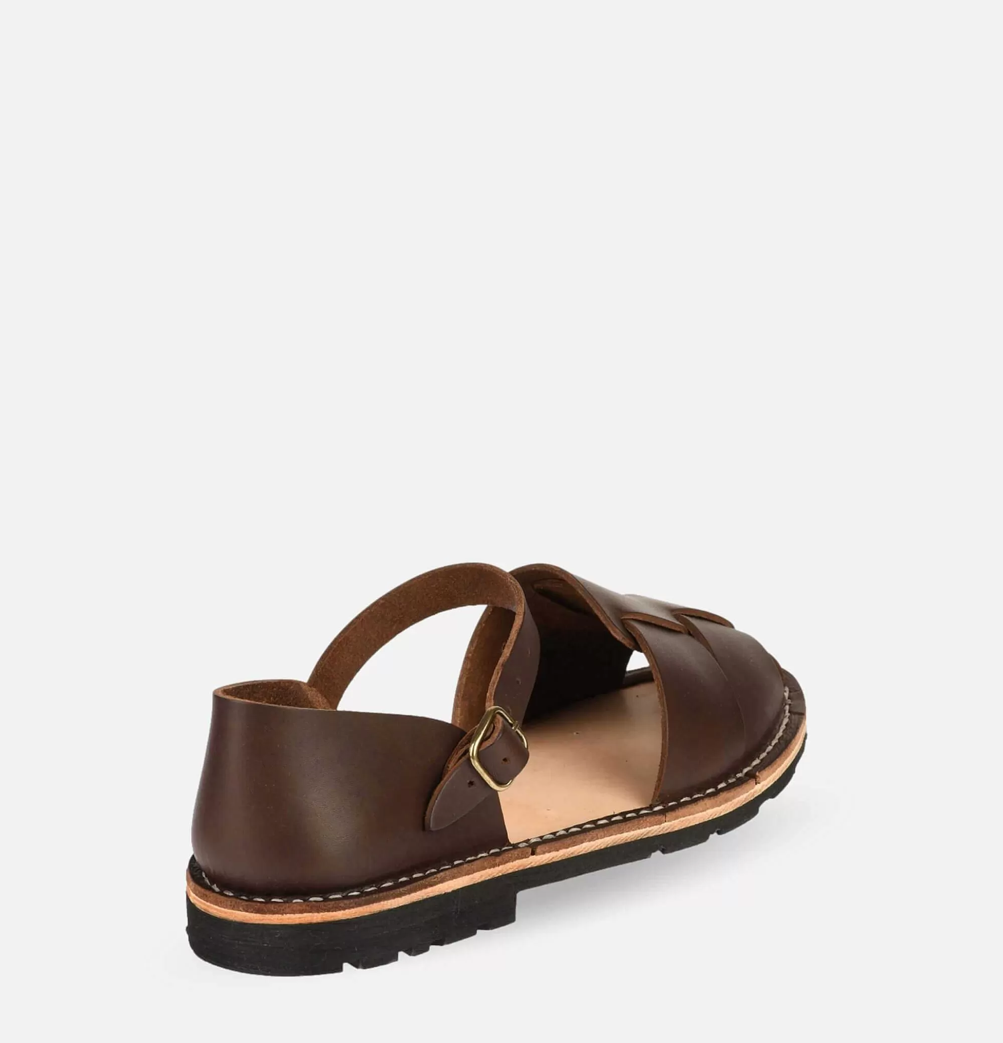 Sandalias Artesanales STEVE MONO Modelo 11 - Tono Cacao para Hombre | Diseño Exclusivo en Cuero