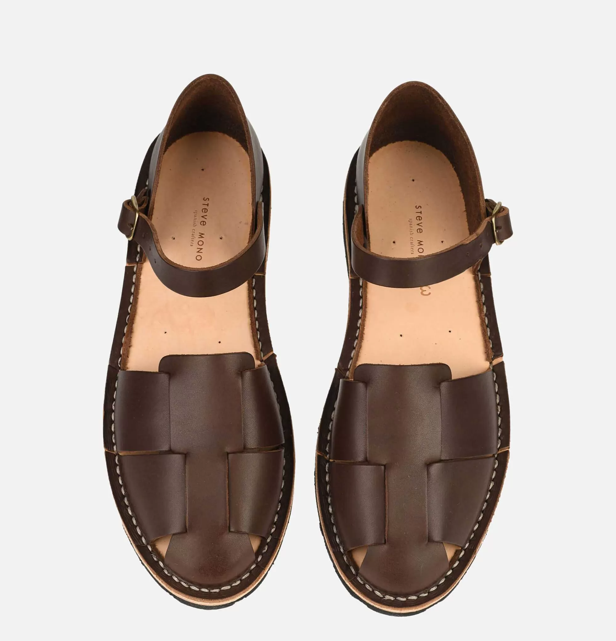 Sandalias Artesanales STEVE MONO Modelo 11 - Tono Cacao para Hombre | Diseño Exclusivo en Cuero