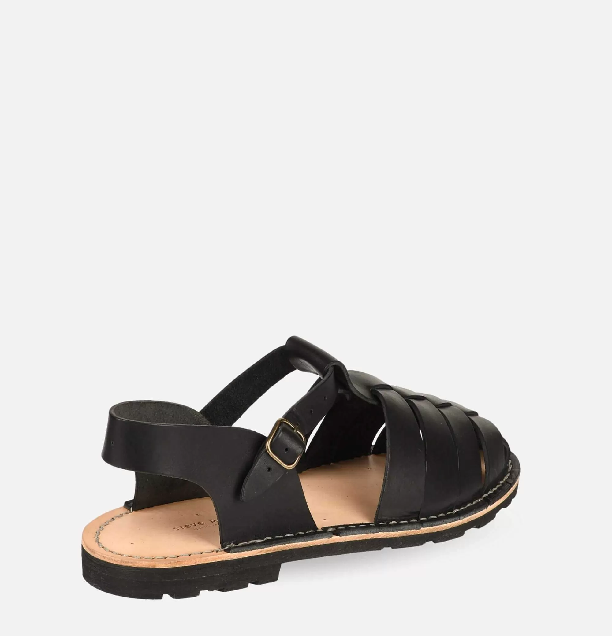 Sandalias STEVE MONO Modelo 09 - Negro Clásico hecho a mano, diseño único para hombre