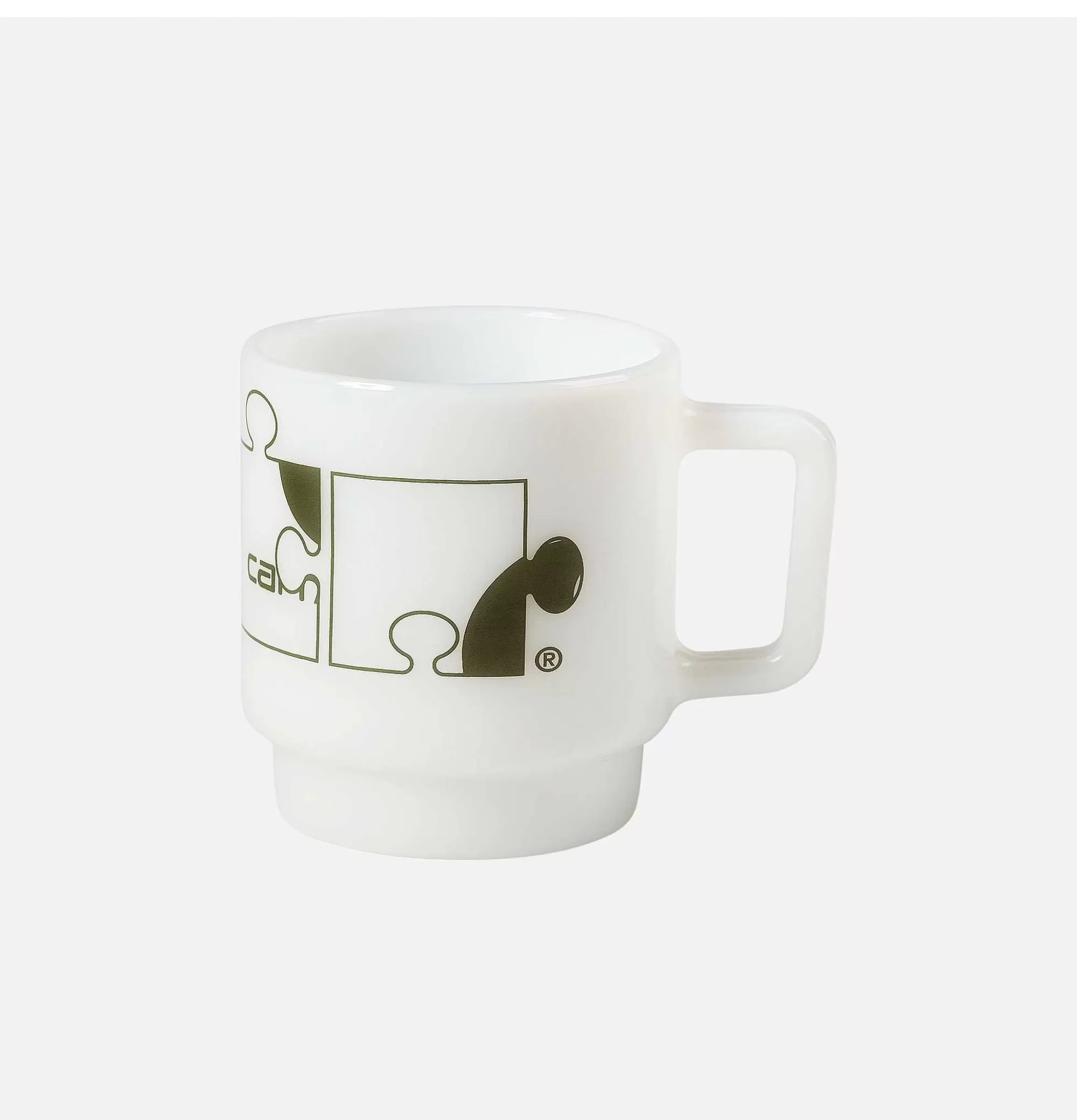 Taza de Vidrio CARHARTT WIP Assemble - Diseño Clásico en Blanco con Detalles Botánicos x Maison