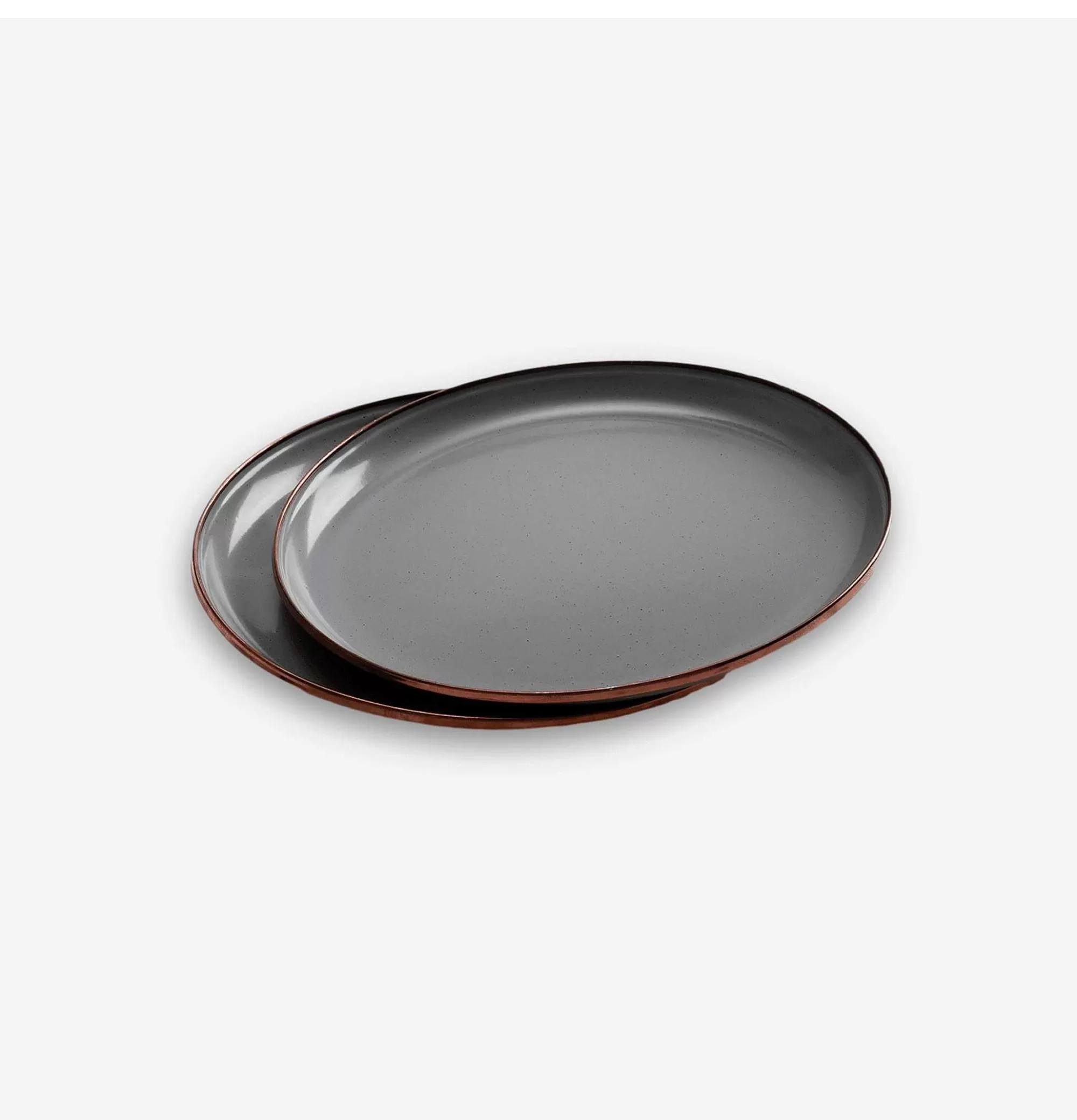 Juego de 2 Platos de Esmalte para Exterior - Gris Resistente BAREBONES
