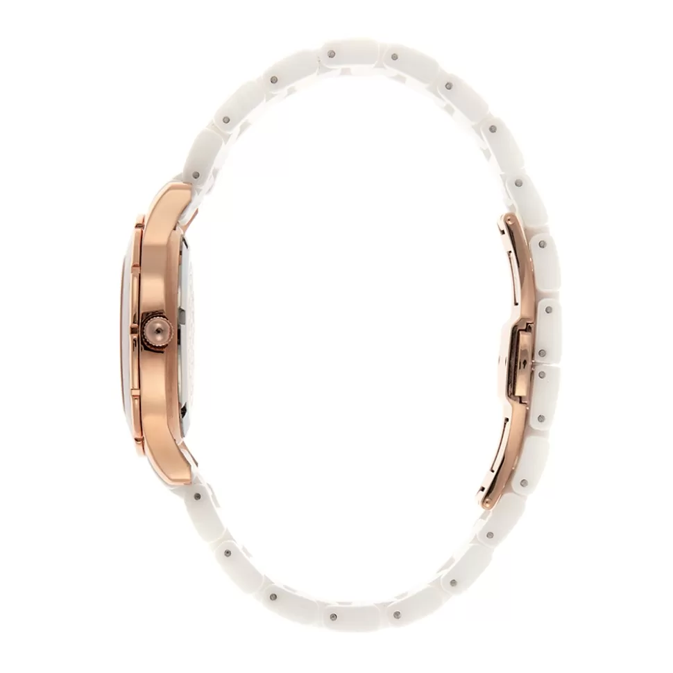Reloj de Pulsera Folli Follie para Mujer - Cerámica Brillante con Caja Mediana y Diseño Clásico