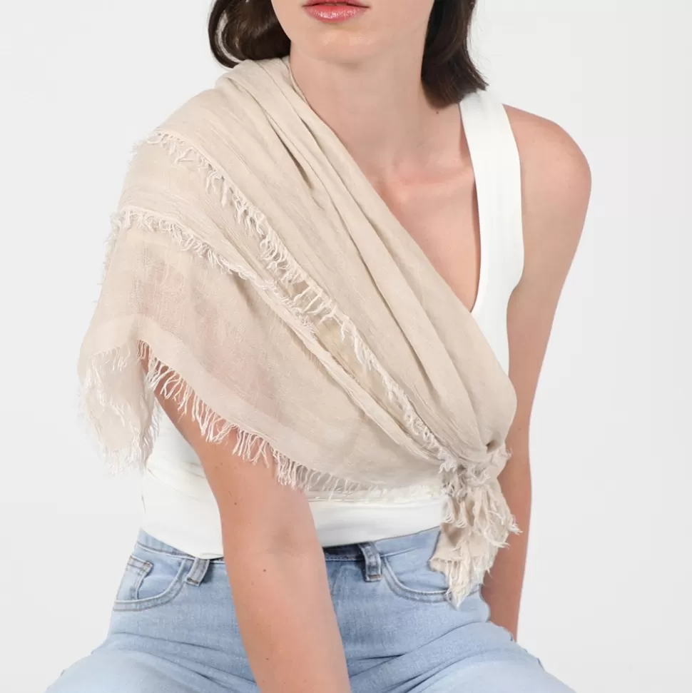Elegante chal de bambú beige para mujer - Colección exclusiva Folli Follie
