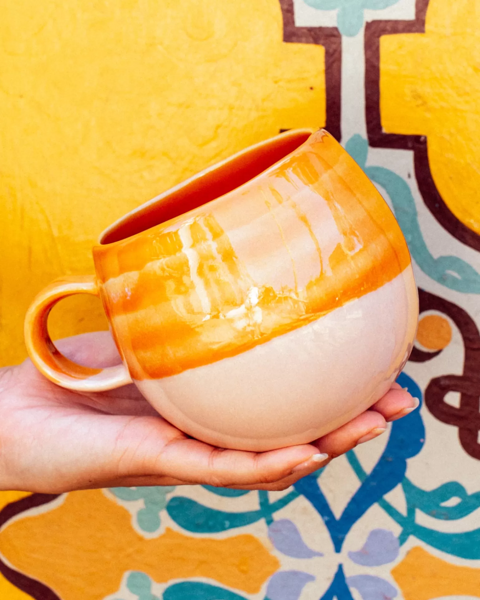 Oferta Especial: Juego de 6 Tazas Grandes Motel a Miio Bica | Color Naranja Vibrante