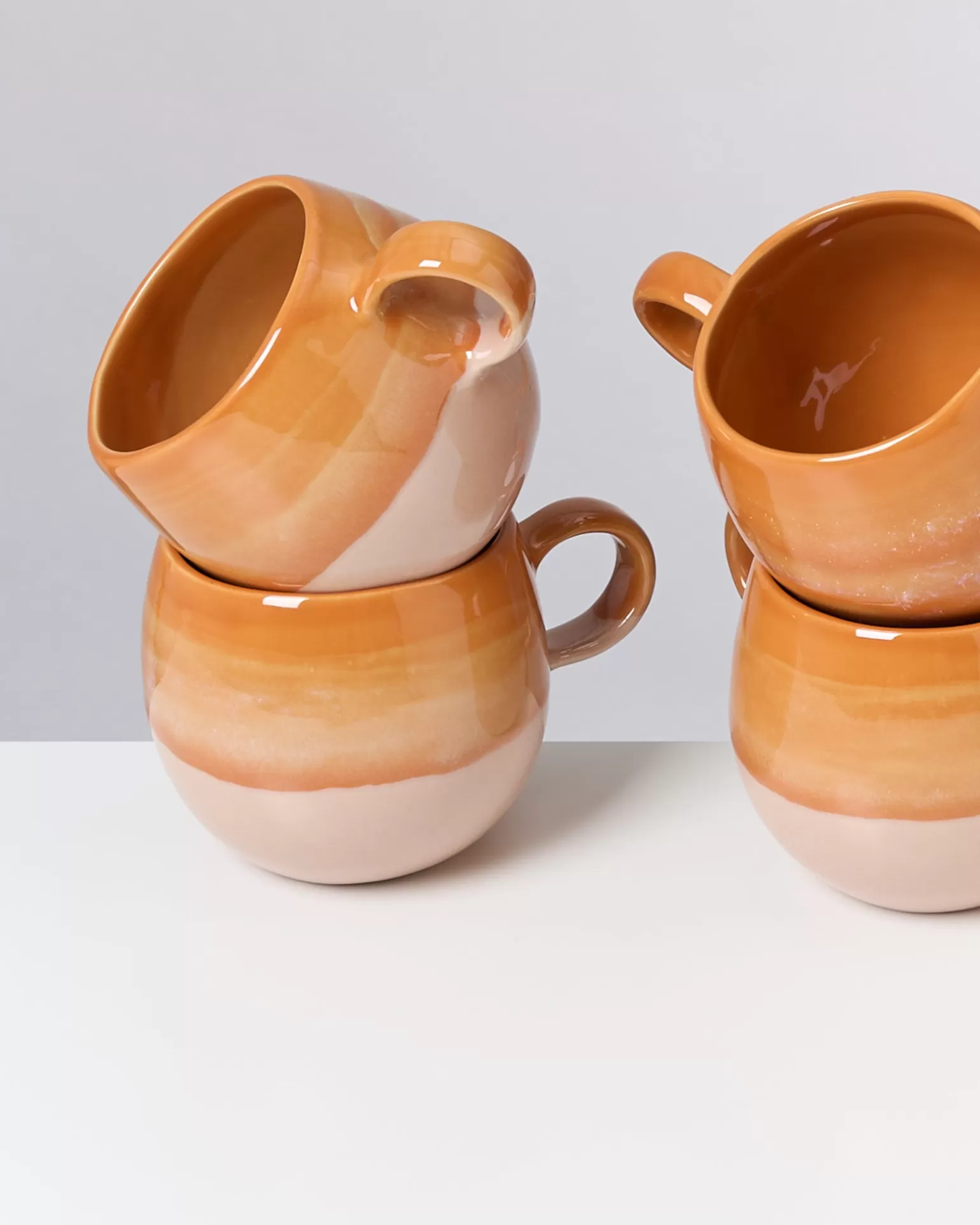 Juego de 4 Tazas Grandes Naranja - Colección Miio Bica para Café | Diseño Duradero de Cheap Motel