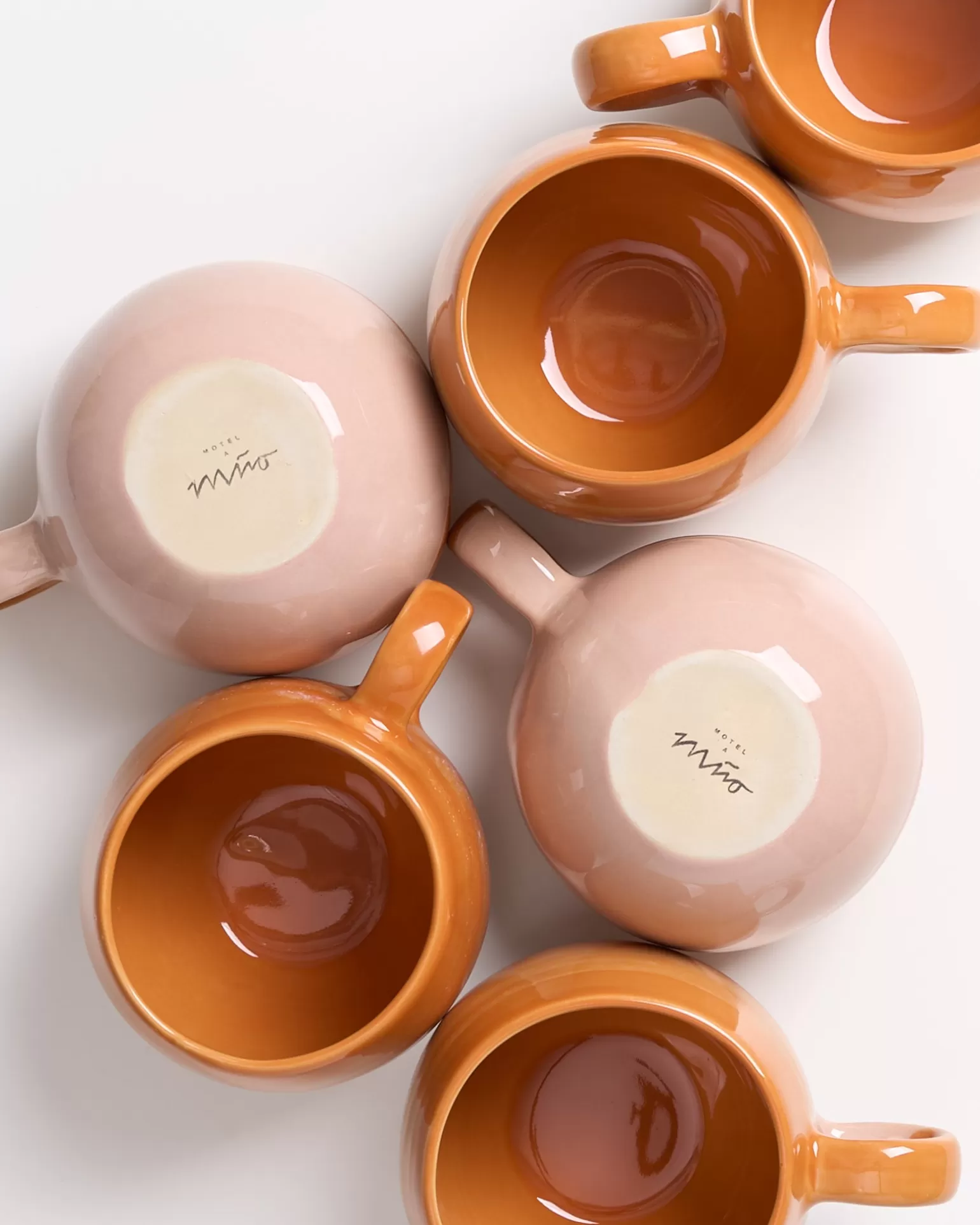 Oferta Especial: Juego de 6 Tazas Grandes Motel a Miio Bica | Color Naranja Vibrante
