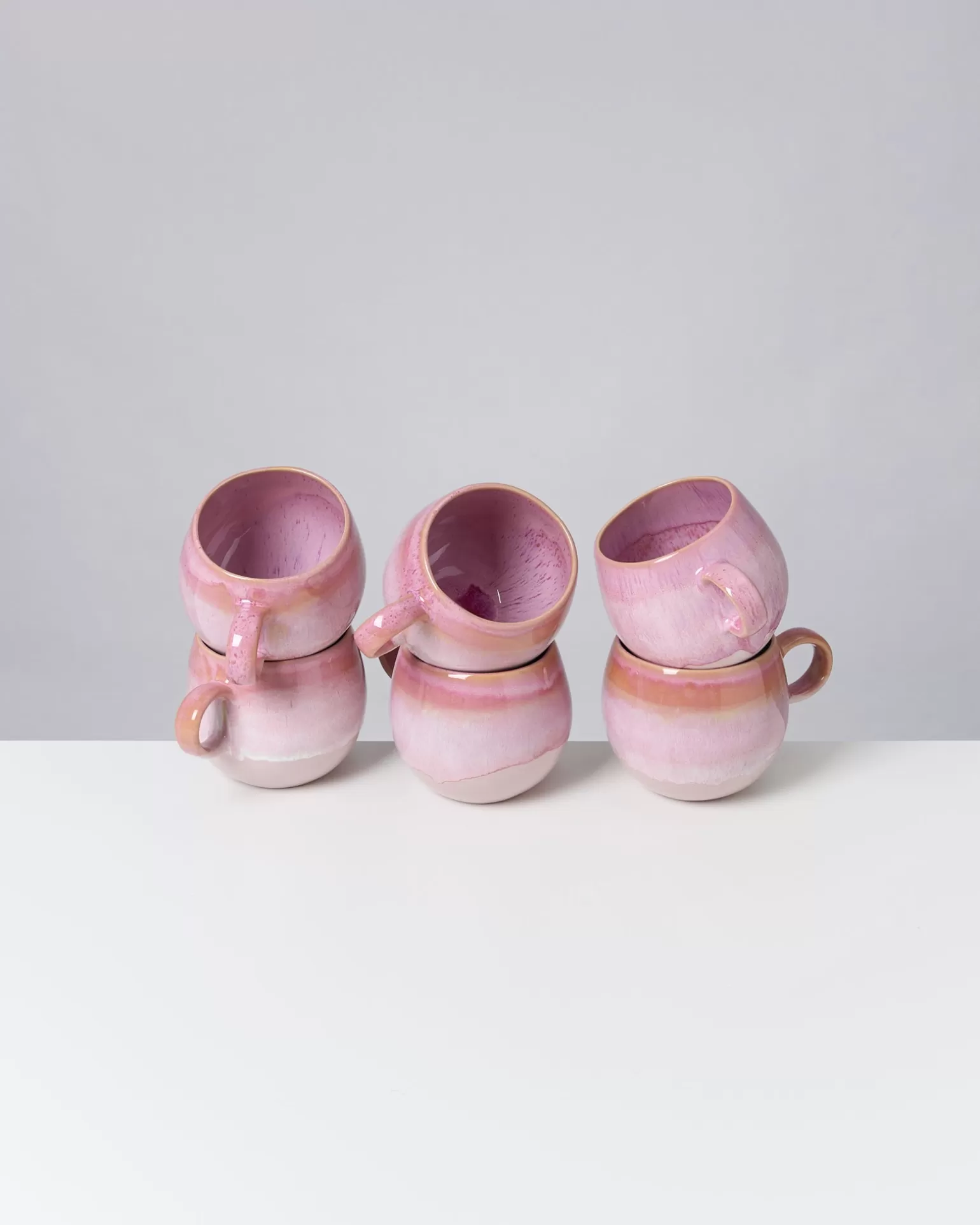 Gran Oferta: Juego de 6 Tazas Grandes Motel a Miio Bica - Color Rosa Vibrante ¡Últimas Unidades!