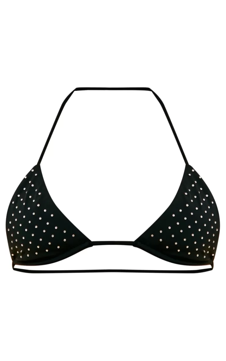 PrettyLittleThing  Diamante Detail Micro Triangle Bikini Top< Honeymoon Outfits