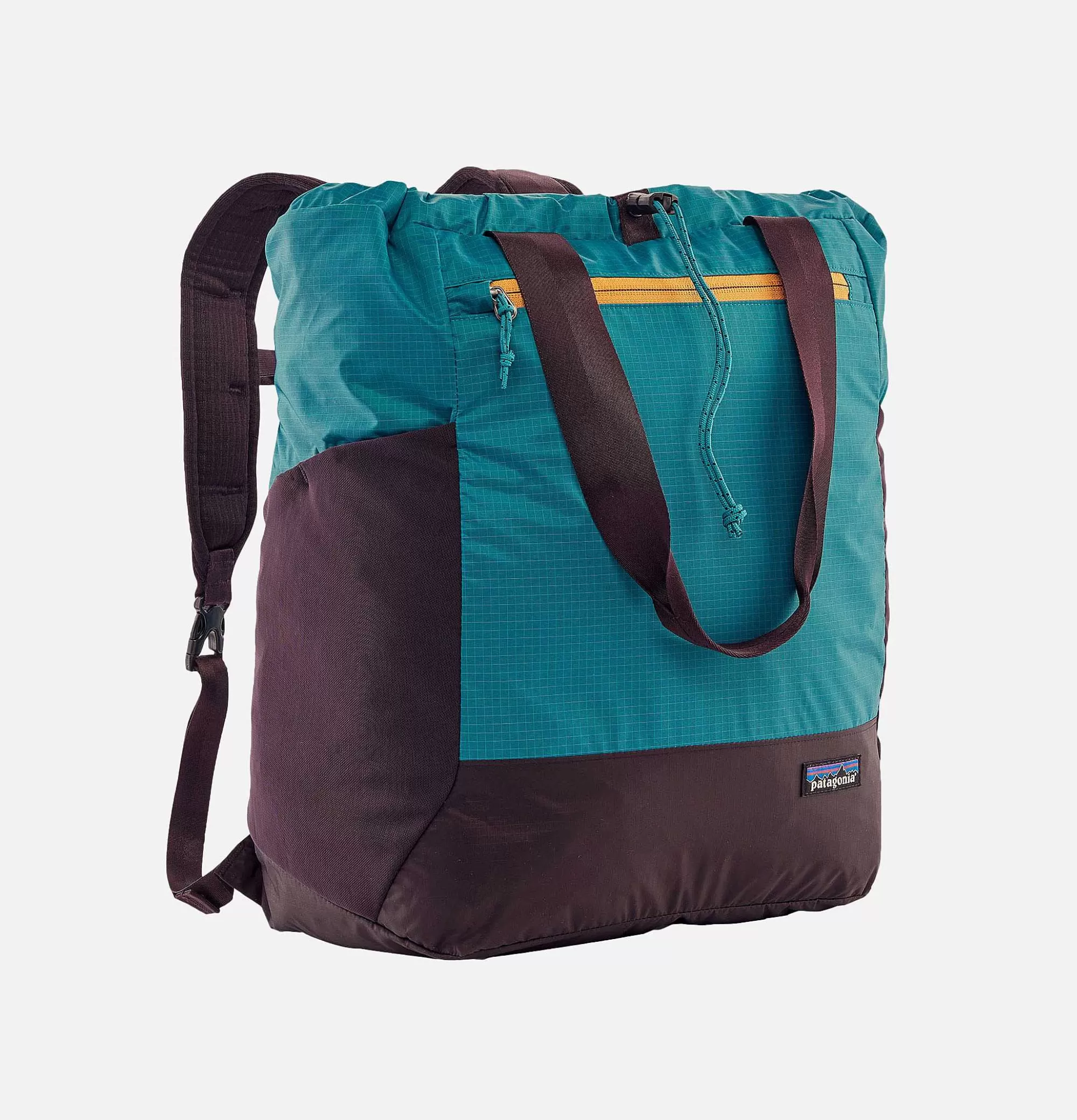 Bolso Bandolera Patagonia Black Hole - Tote Espacioso en Obsidiana con Detalles Ciruela, Ideal para Aventuras Diarias