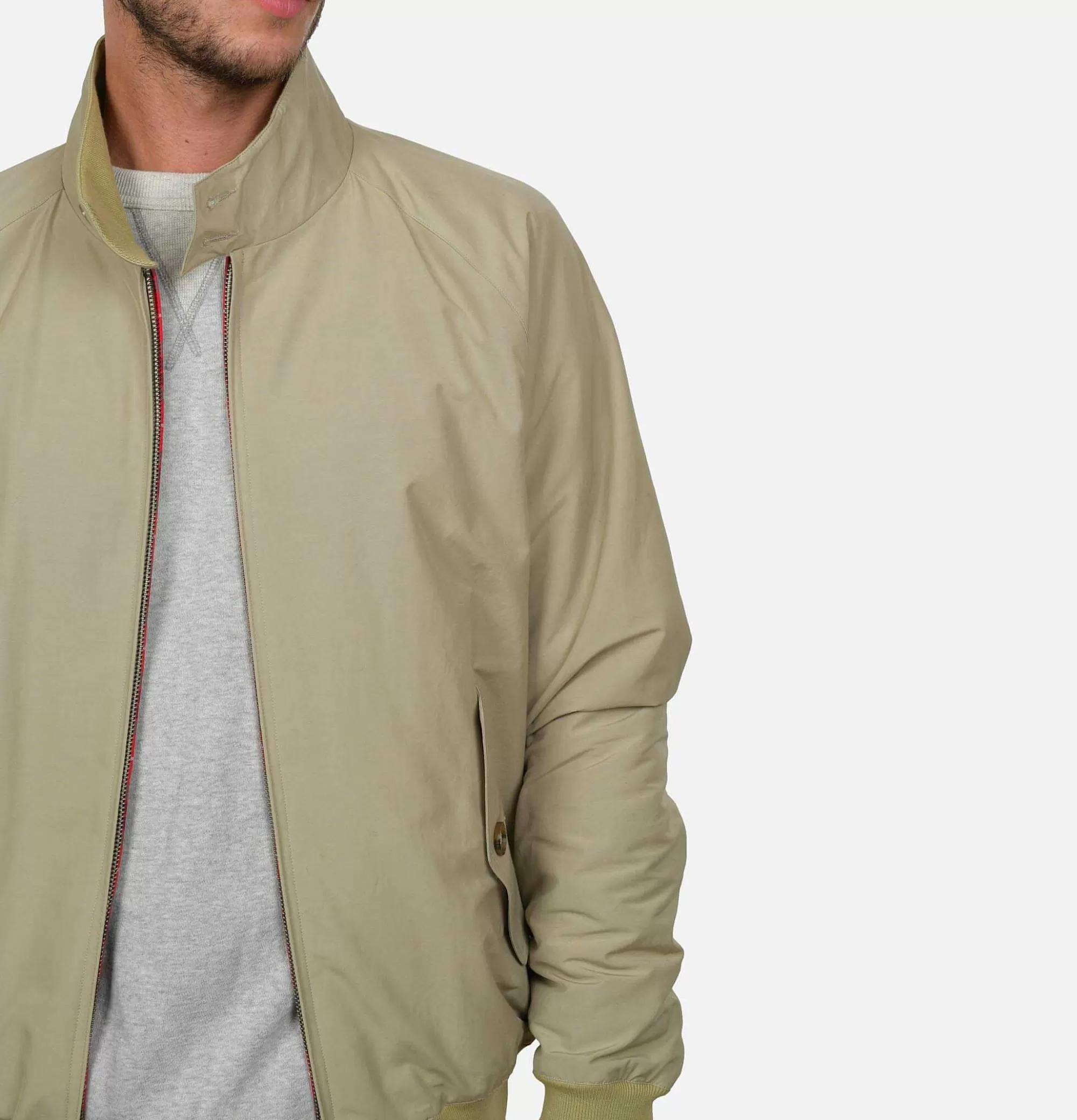 BARACUTA Chaqueta Harrington G9 Beige - Abrigos y Chaquetas de Hombre | Modelo Clásico Premium con Cuello Ribeteado e Impermeable Ligero