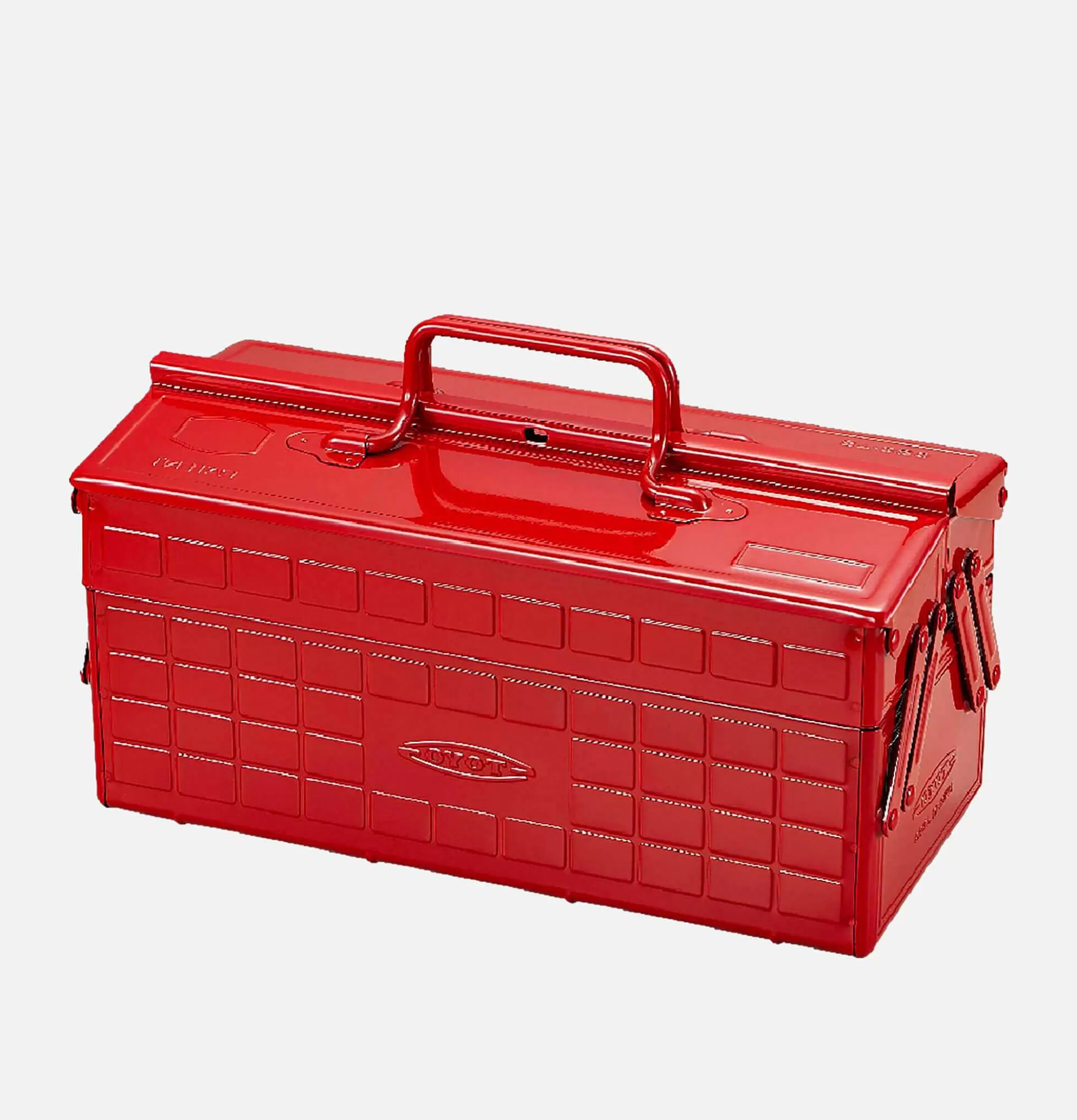 Caja de Herramientas Profesional TOYO STEEL ST-350 - Resistente, Amplia Capacidad y Diseño Ergonómico en Color Rojo Intenso