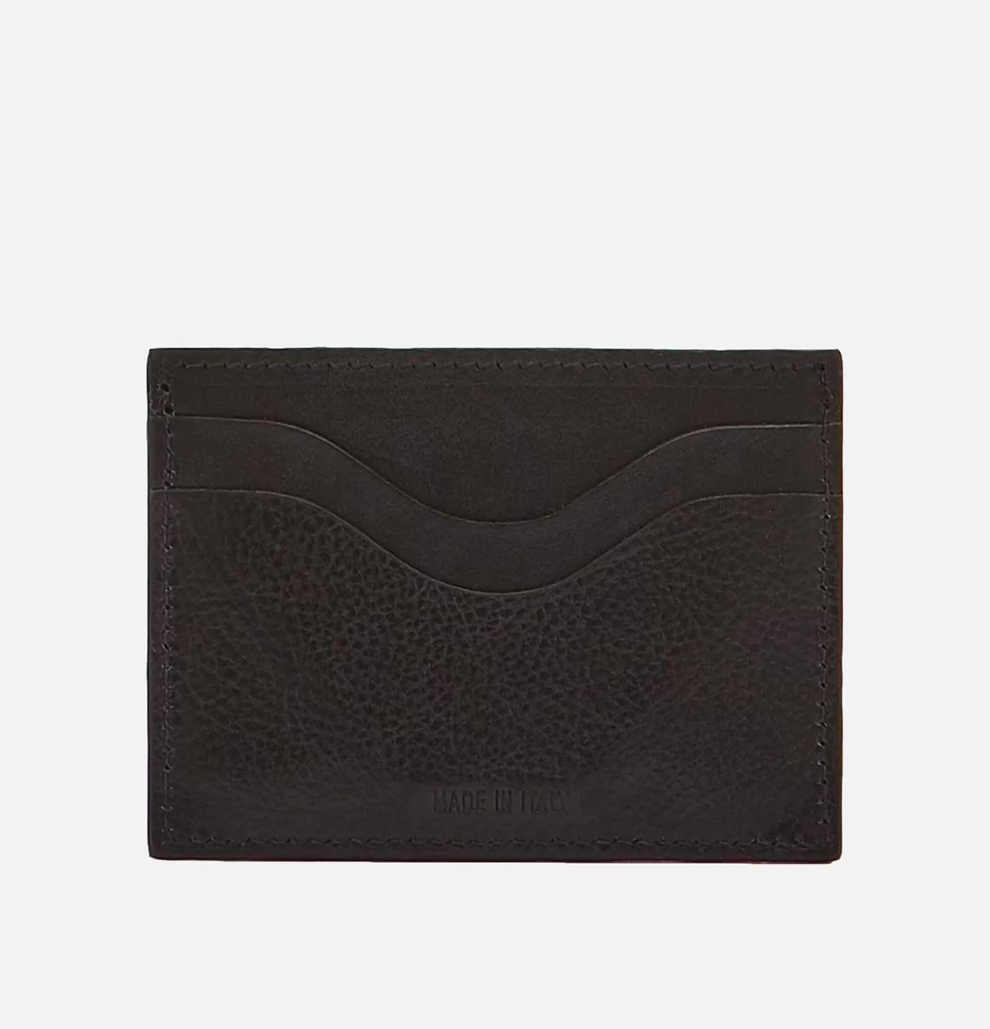 Portafolio Compacto en Cuero Negro IL BISONTE - Diseño Funcional para Tarjetas y Monedas