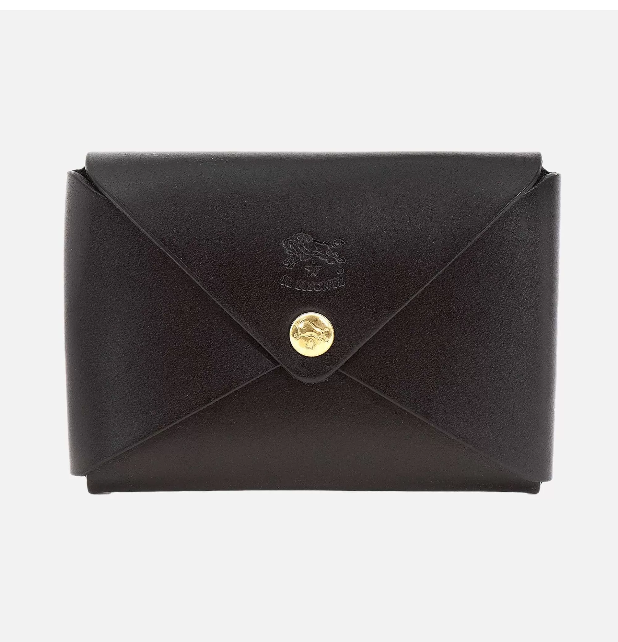 Portafolio Compacto Sovana en Cuero Negro - Diseño Elegante por IL BISONTE