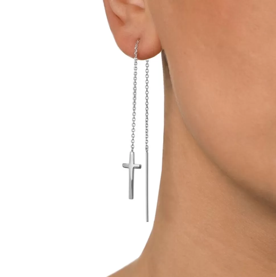 Pendientes Colgantes Folli Follie Carma - Plata Brillante con Detalles Elegantes para Mujer
