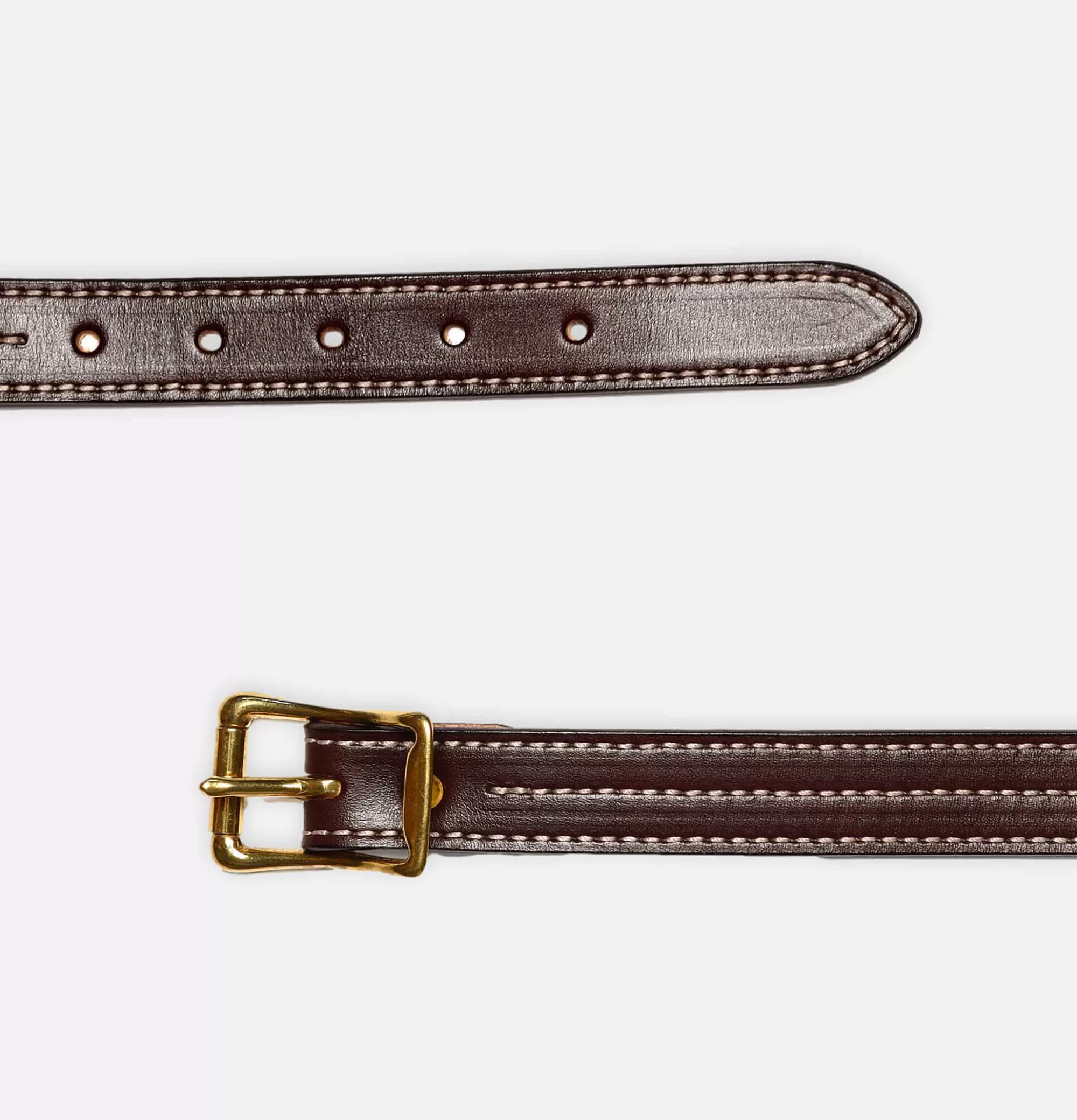 Cinturón YUKETEN en Cuero Marrón Ébano con Triple Costura Reforzada - Diseño Duradero y Artesanal