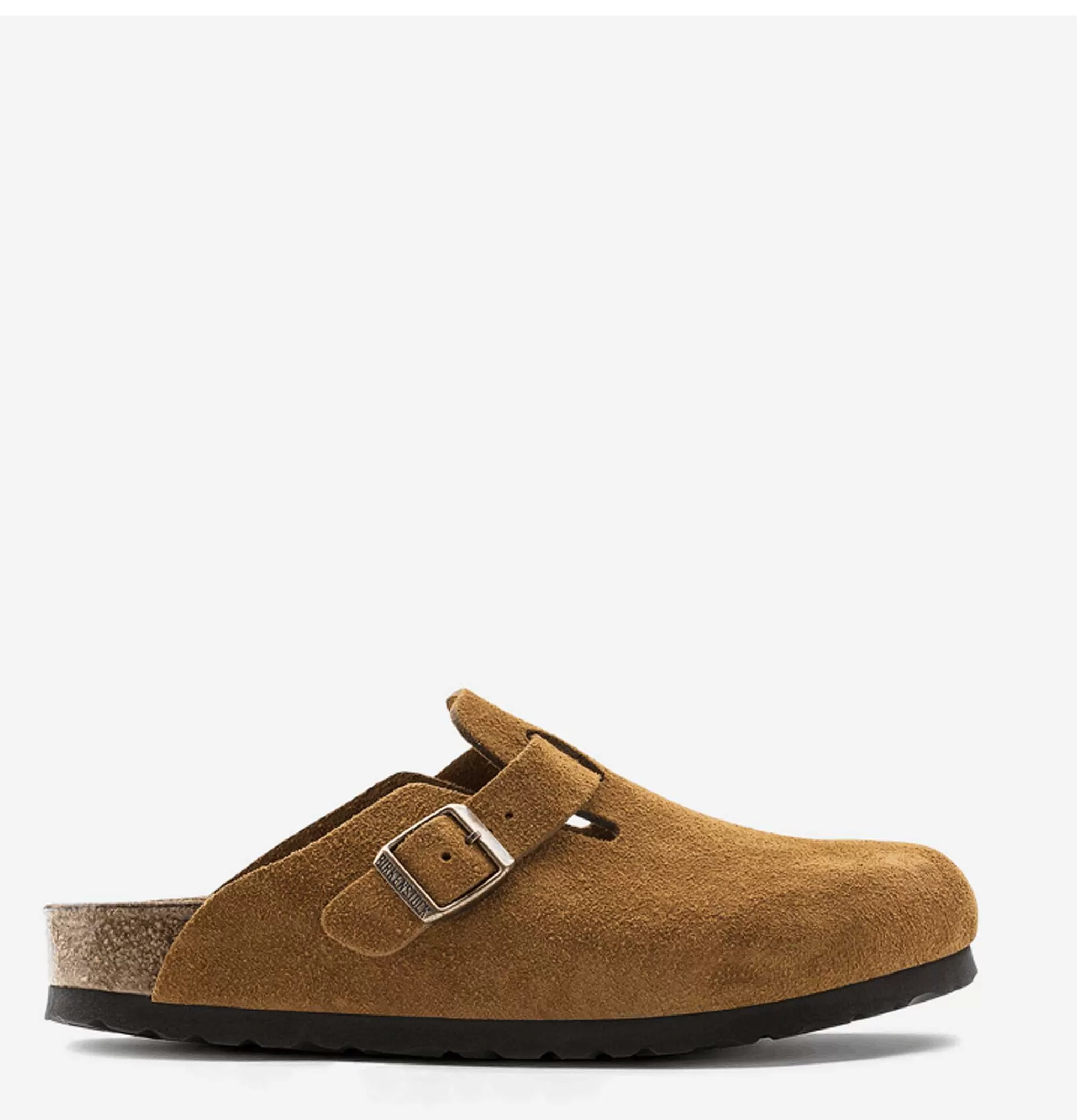 Sandalias Boston Birkenstock para Hombre - Gamuza Visón Suave, Estilo Clásico con Soporte Anatómico