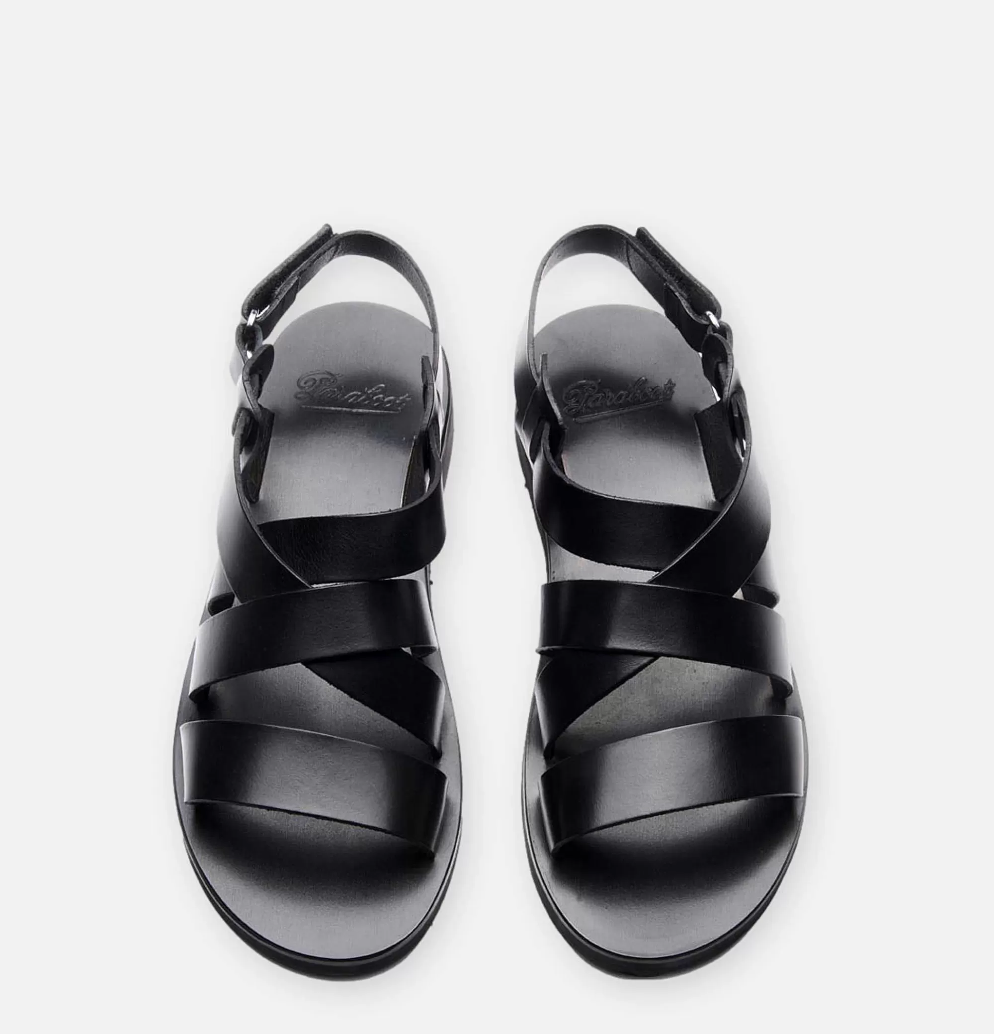 PARABOOT Noumea - Sandalias Masculinas en Cuero Negro con Suela Antideslizante
