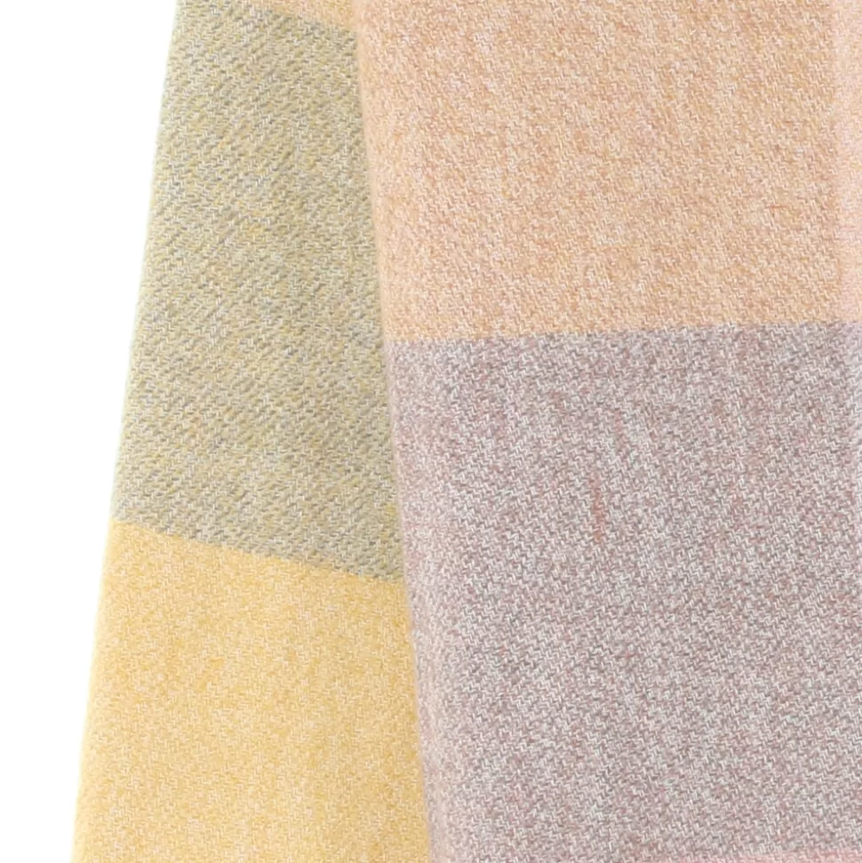Bufanda Femenina Folli Follie - Diseño a Cuadros en Suave Lana, Combinación Gris, Rosa y Amarillo para Looks Invernales con Toque Elegante