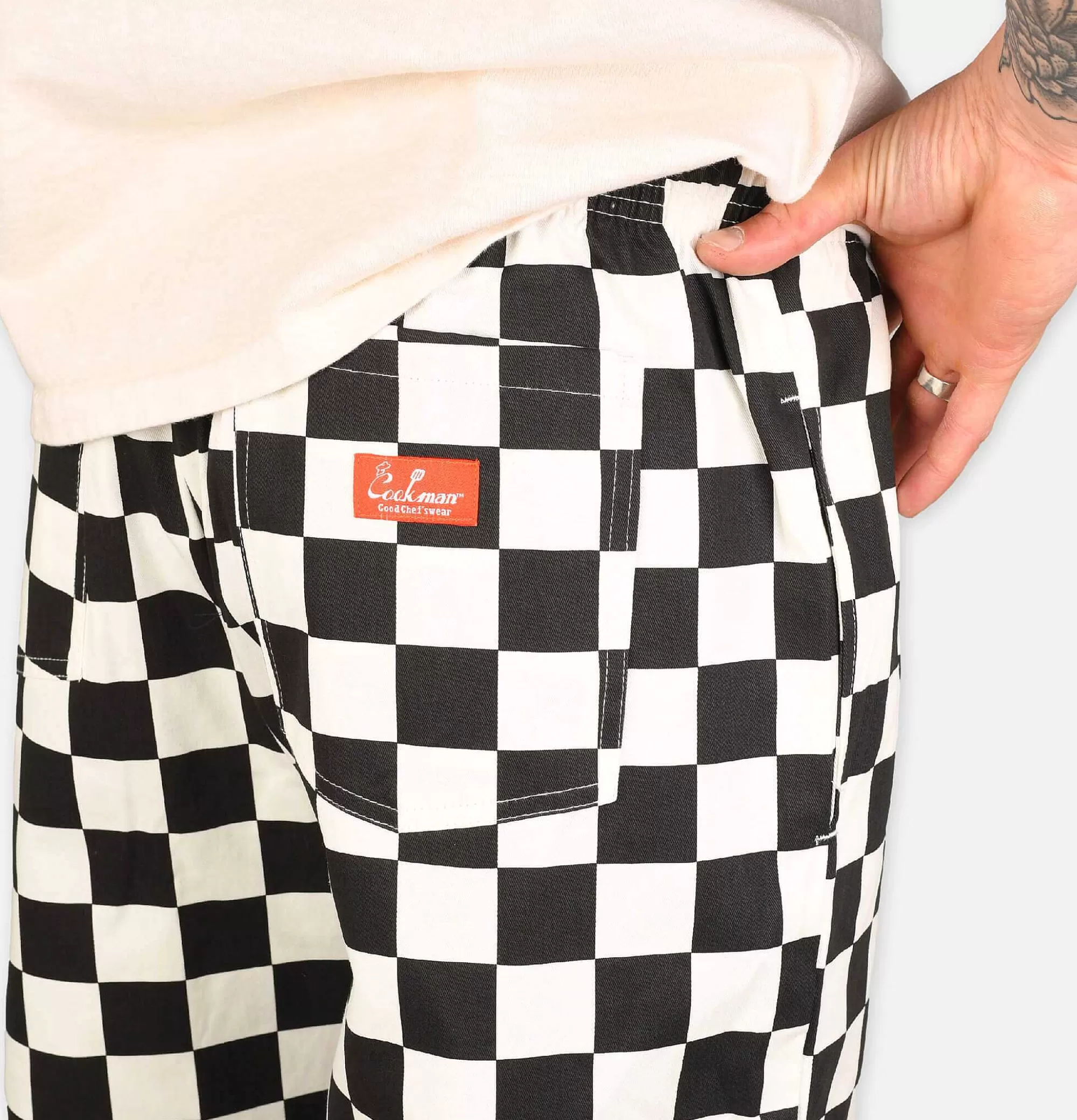 Pantalón Profesional de Chef COOKMAN - Diseño Cuadrillé en Negro para Cocina

(，：1.  2. CuadrilléChecker 3. 