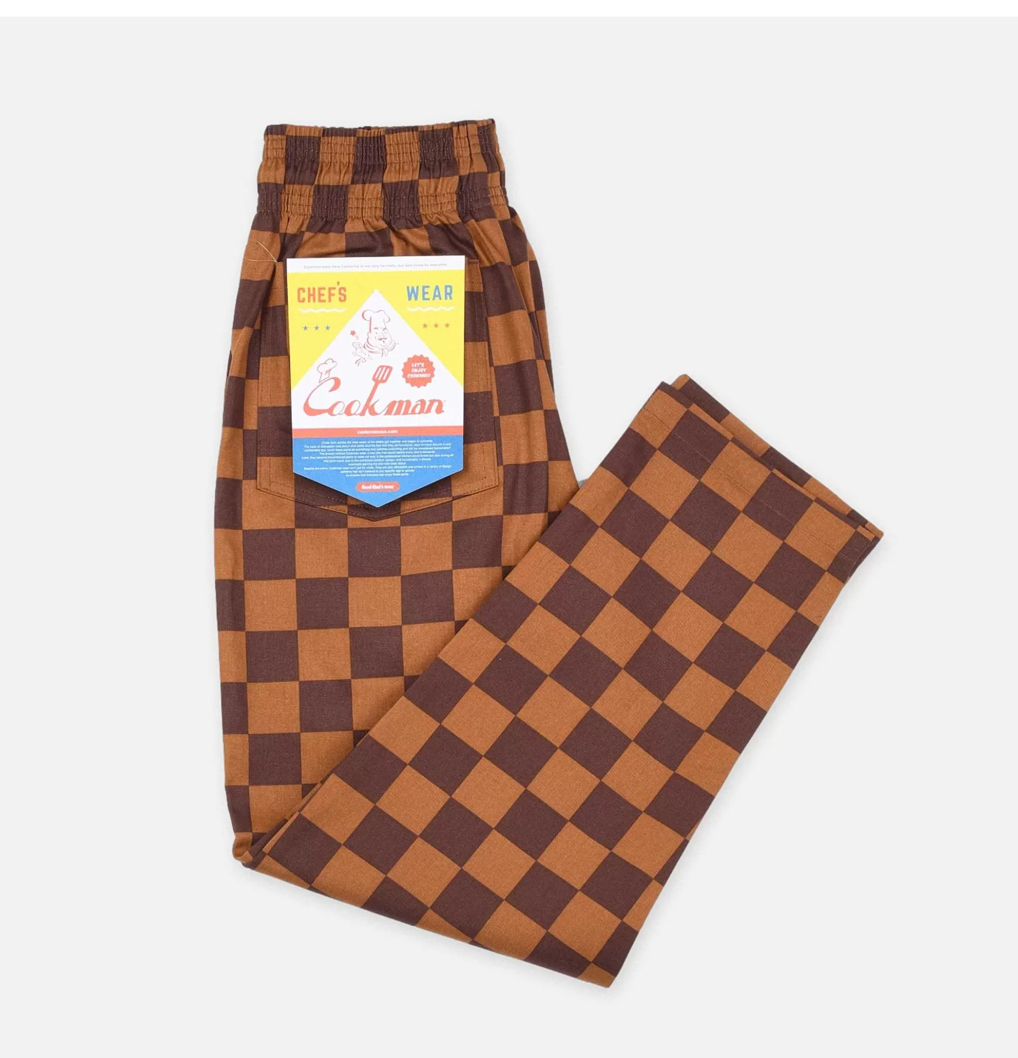Pantalones de Chef Profesionales CookMan - Diseño en Cuadros Marrones con Ajuste Perfecto