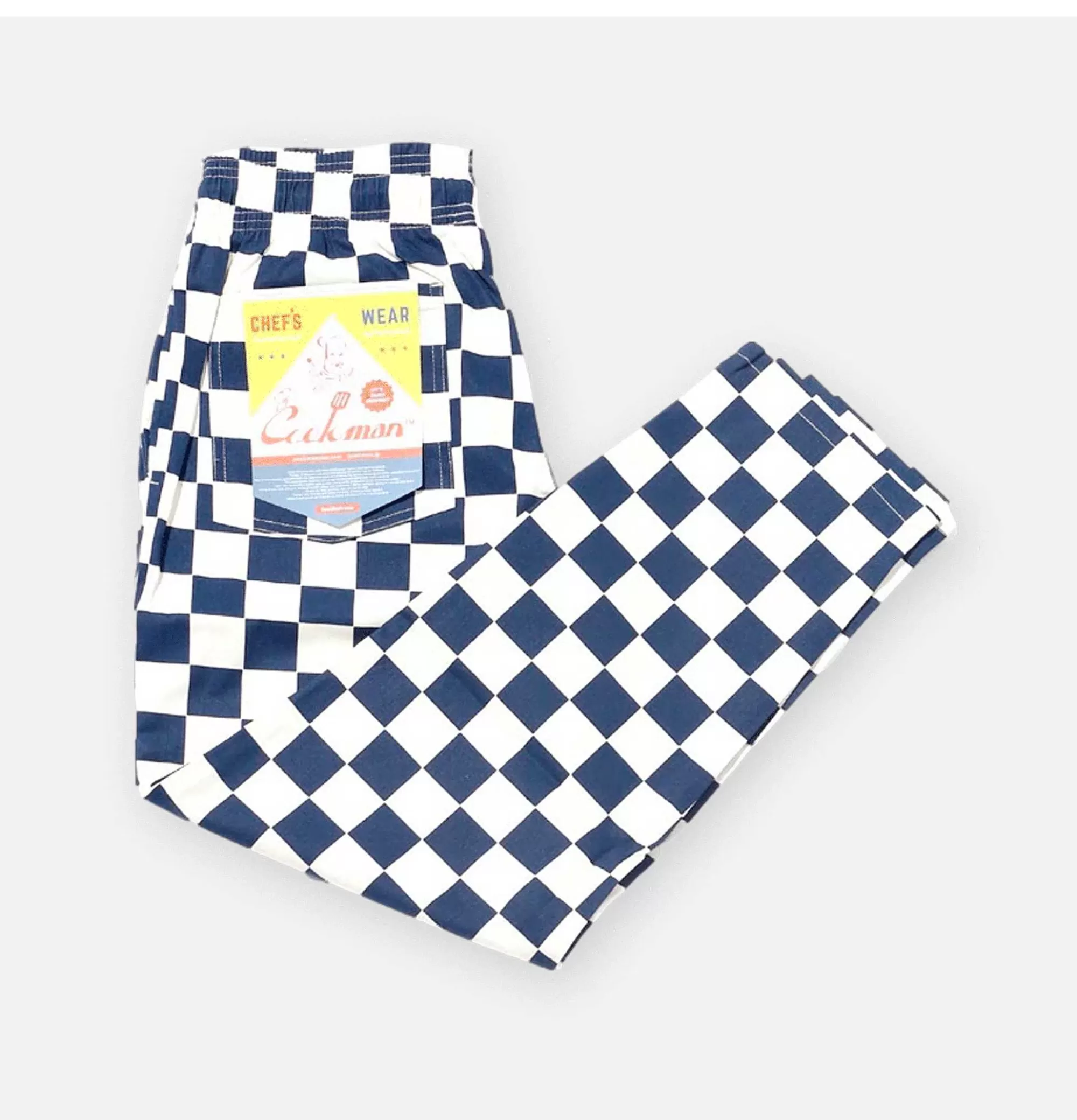 Pantalones Profesionales para Chef COOKMAN - Diseño Cuadrillas en Azul Marino, Tela Resistente y Cómoda para Jornadas Intensas en Cocina