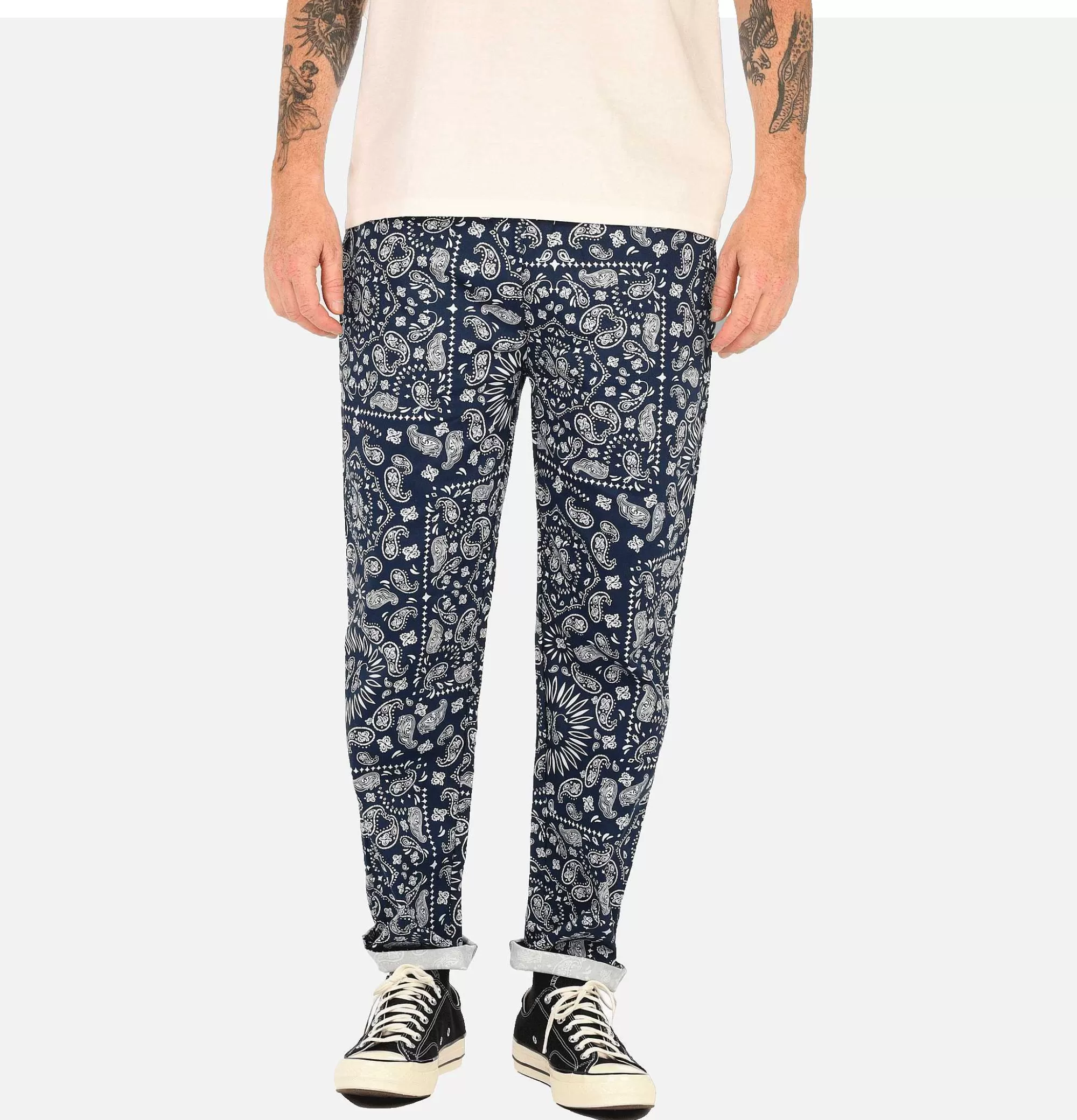 Pantalón Profesional para Chef - Diseño Paisley Azul Marino | Colección COOKMAN