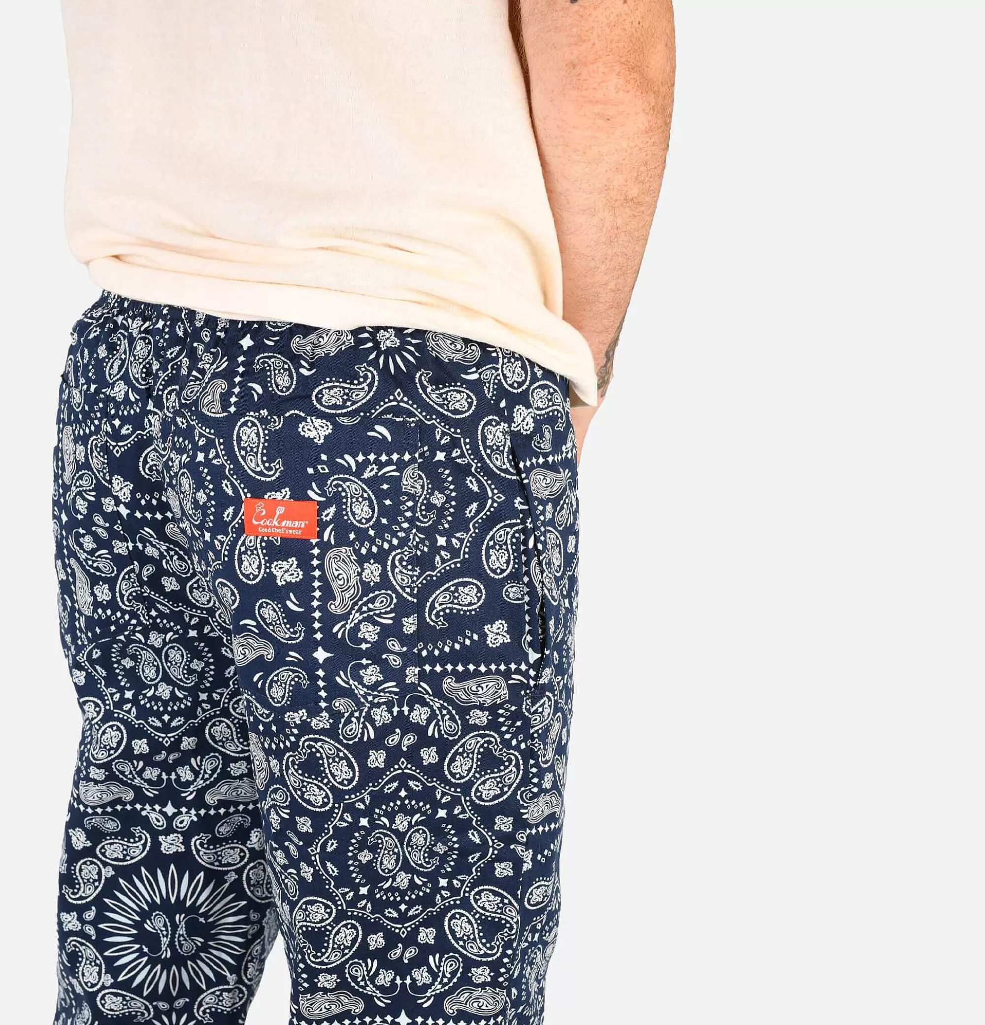 Pantalón Profesional para Chef - Diseño Paisley Azul Marino | Colección COOKMAN