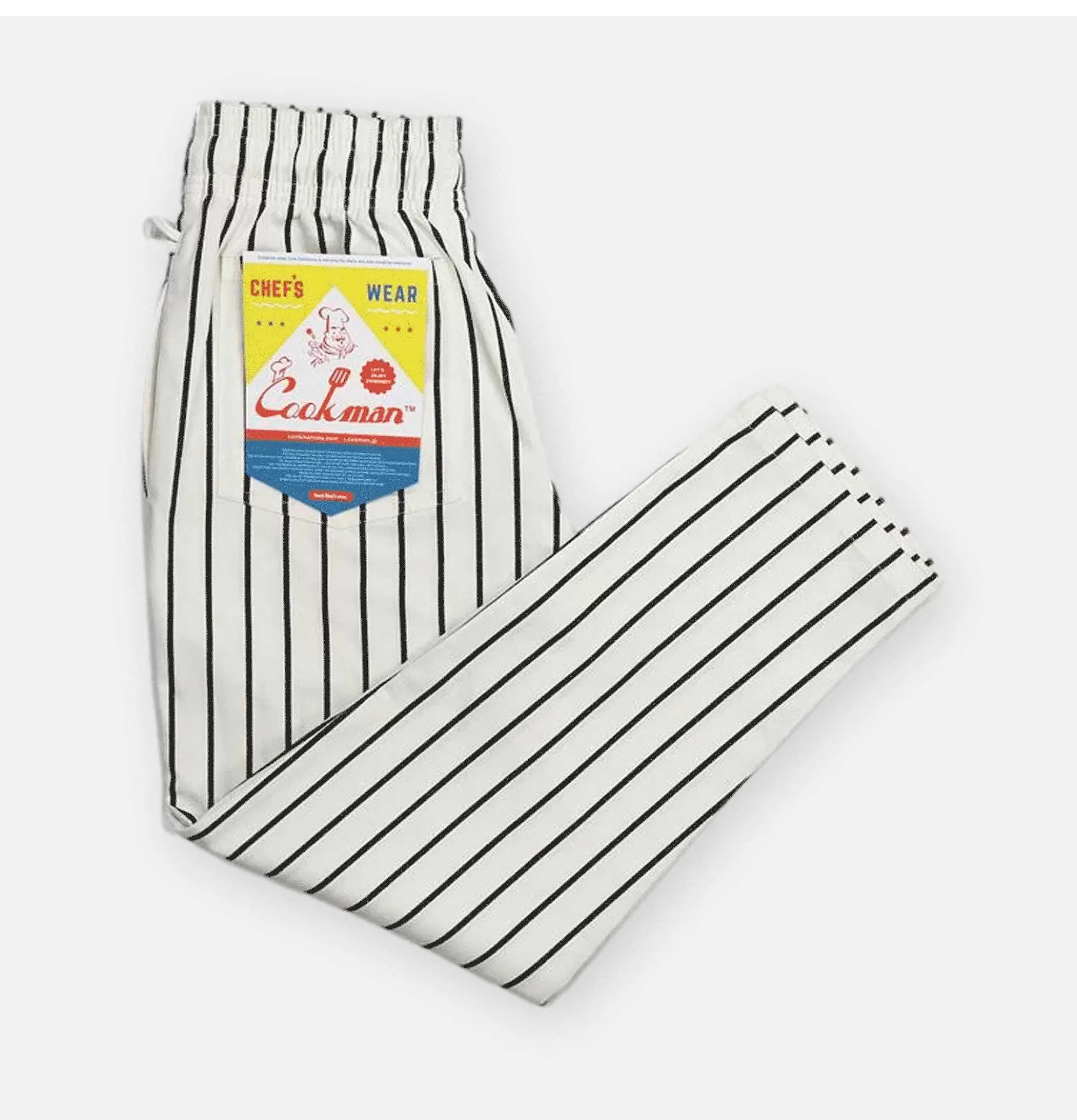 Pantalones Profesionales COOKMAN para Chef - Diseño Clásico con Rayas en Blanco