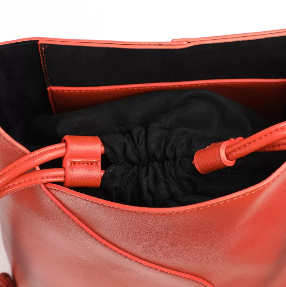 Bolso Bandolera Folli Follie Urbano en Naranja Vibrante - Estilo Cubo Moderno para Mujer