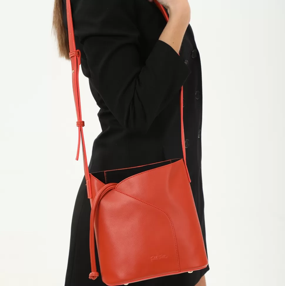 Bolso Bandolera Folli Follie Urbano en Naranja Vibrante - Estilo Cubo Moderno para Mujer
