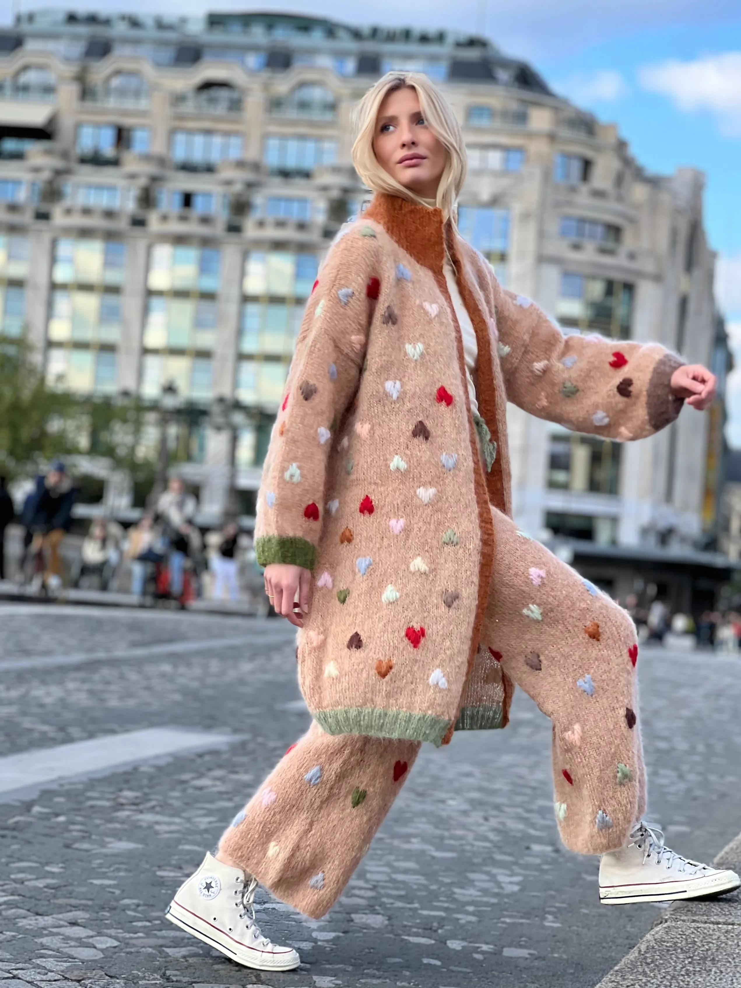 Rose Carmine COAT MON AMOUR BEIGE- Coats