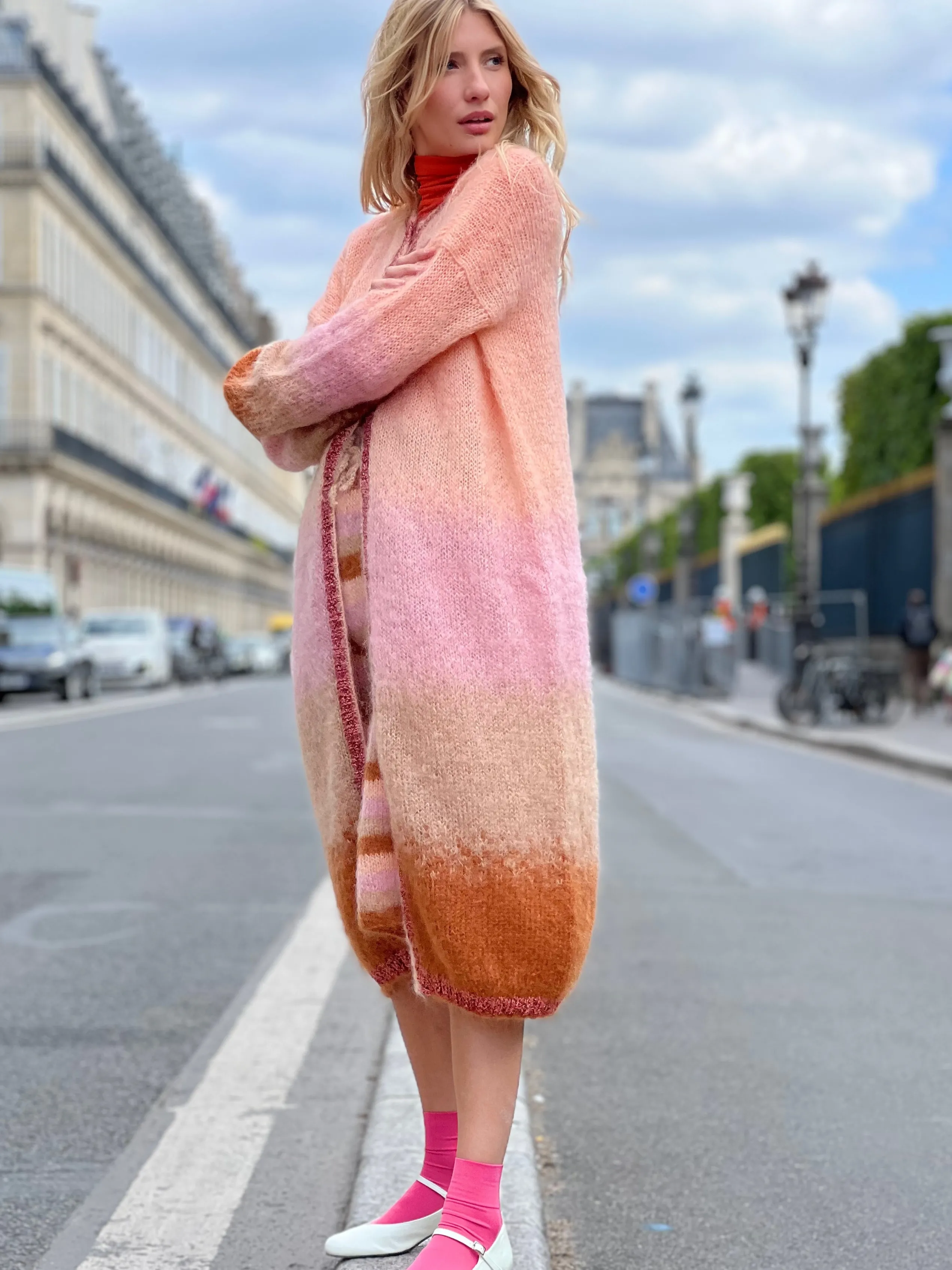 Rose Carmine COAT TIE&DYE DUNE- Coats