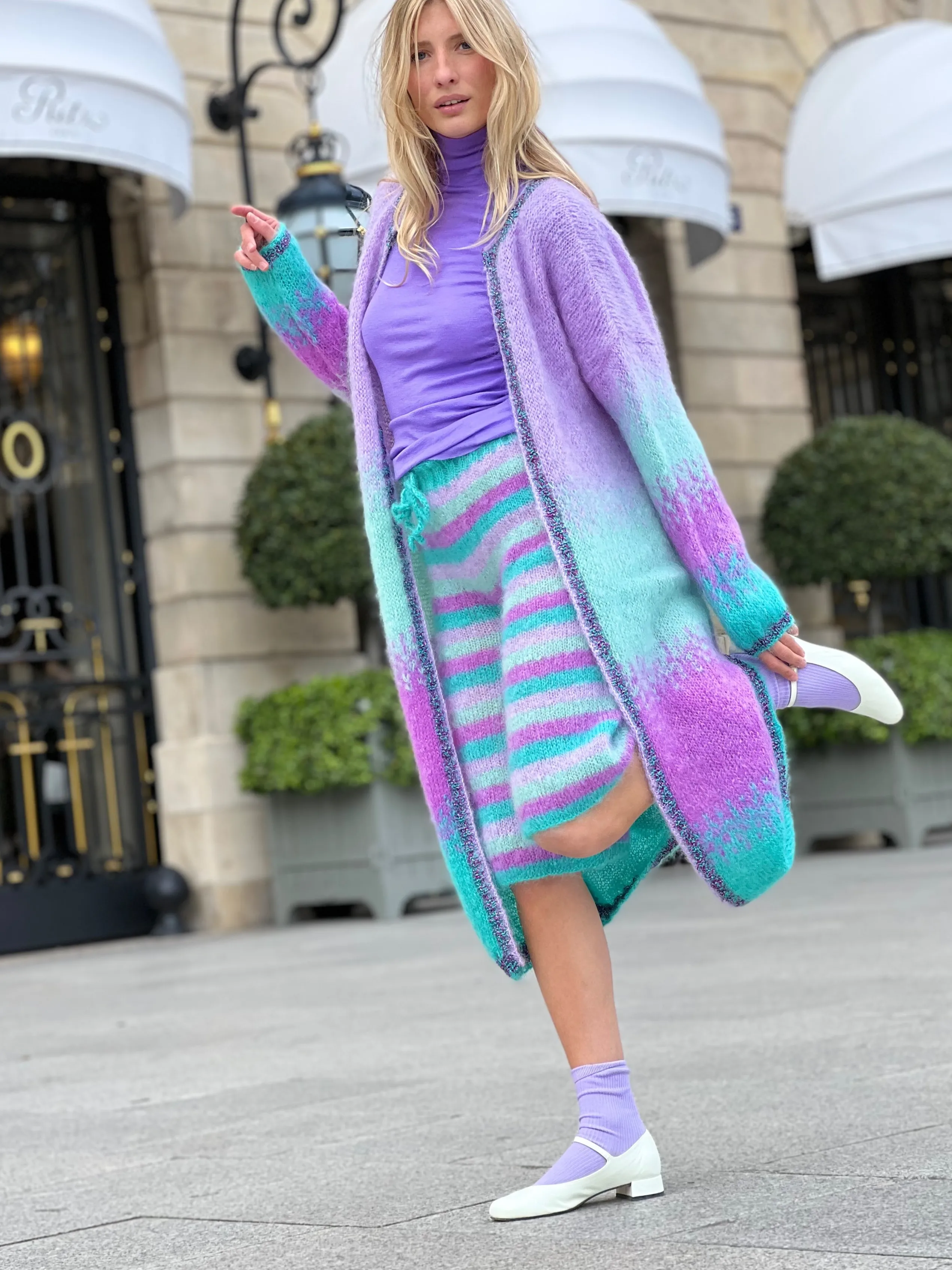 Rose Carmine COAT TIE&DYE SIRENE- Coats