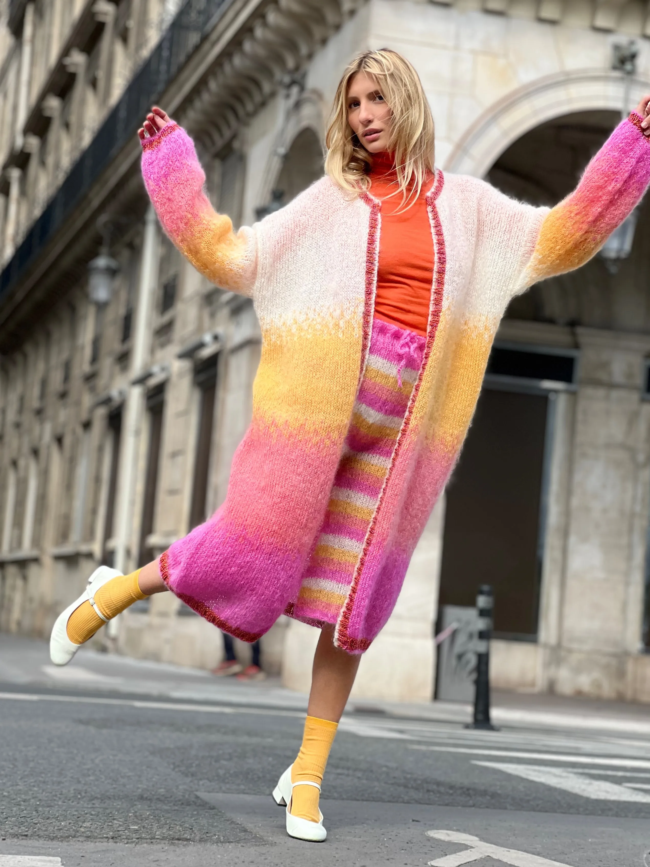 Rose Carmine COAT TIE&DYE SUNSHINE- Coats