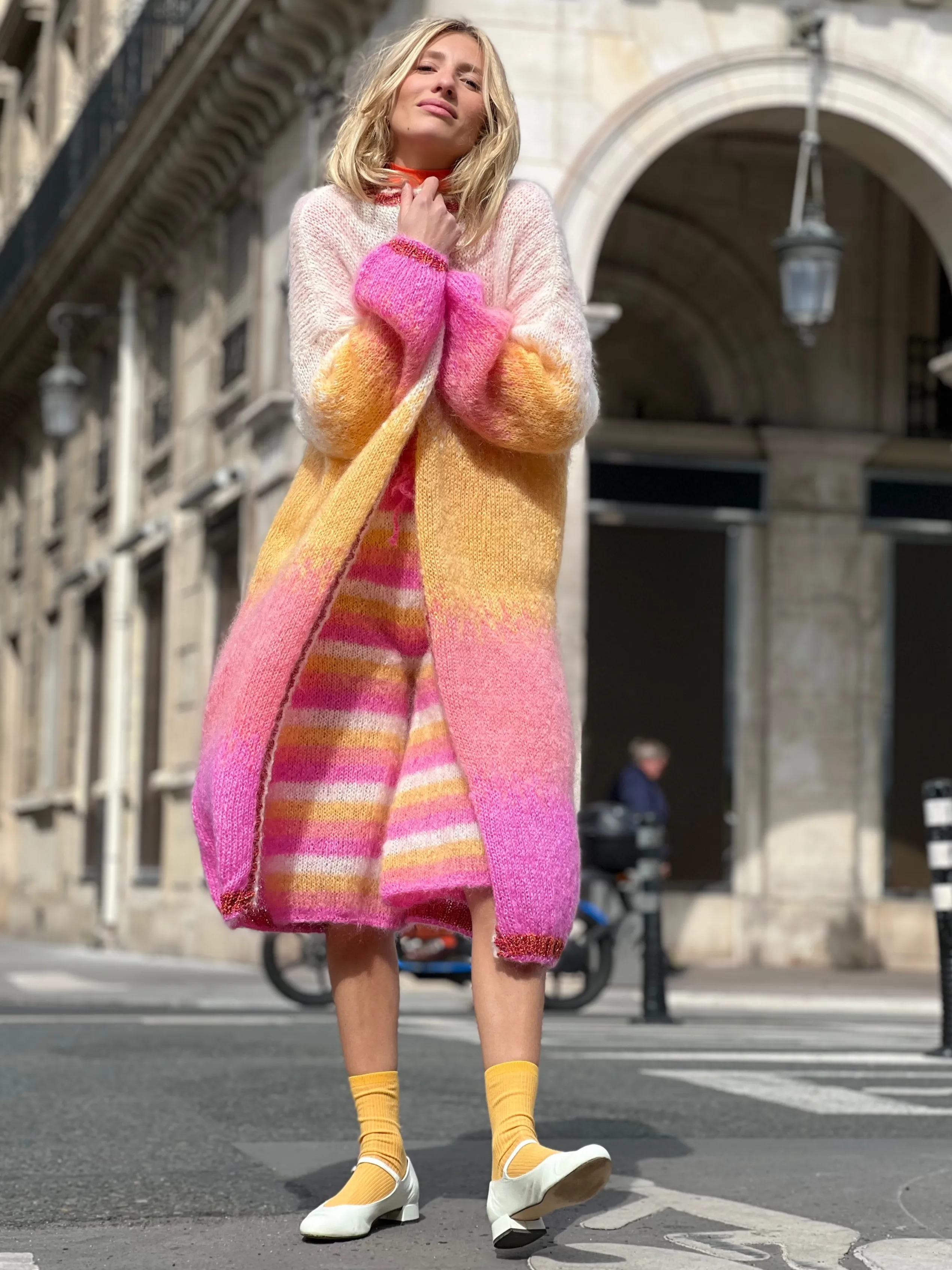 Rose Carmine COAT TIE&DYE SUNSHINE- Coats
