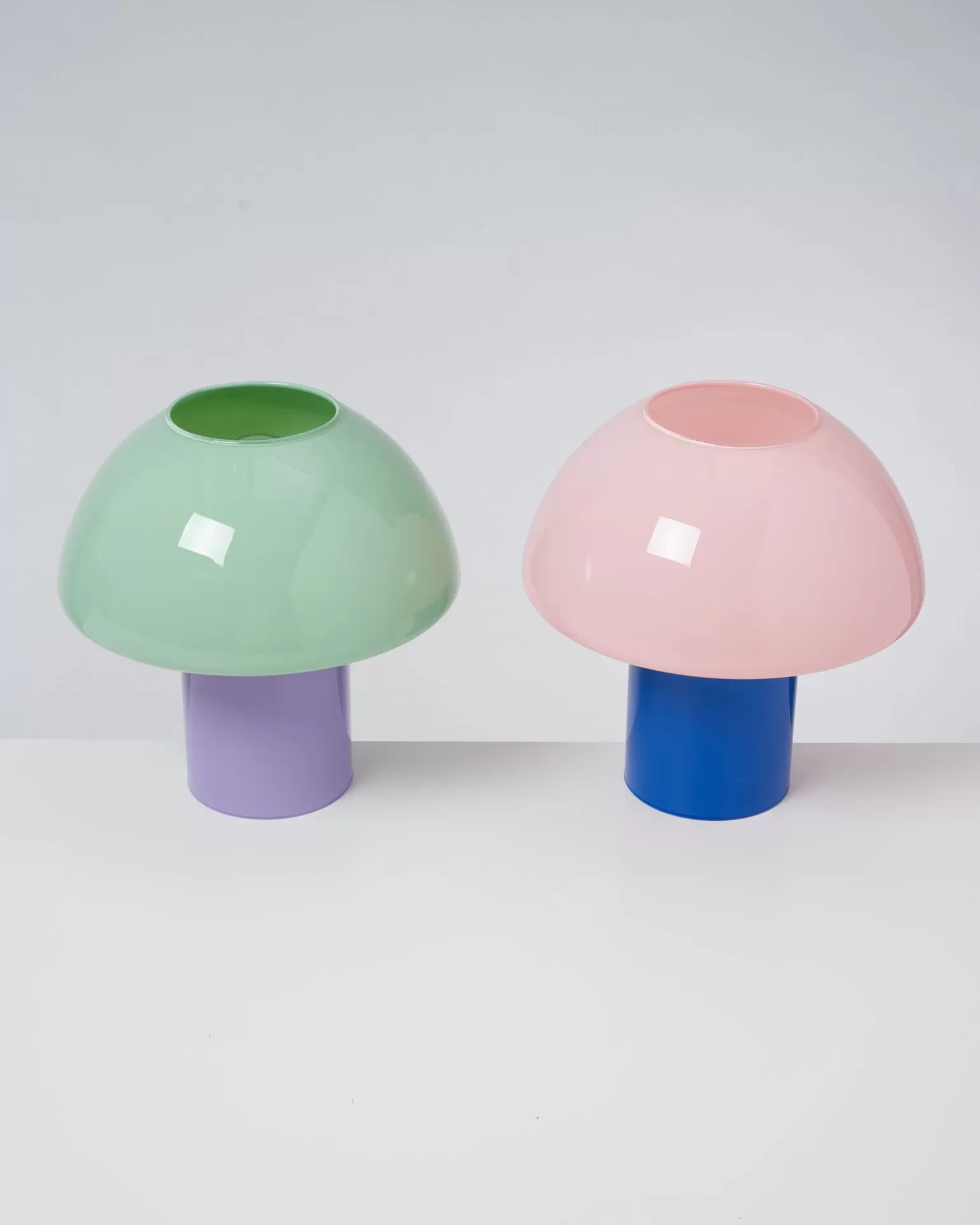 Lámpara de Cristal Moderna en Rosa y Azul | Oferta Exclusiva para Decoración de Interiores - Modelo Cogumelo Miio