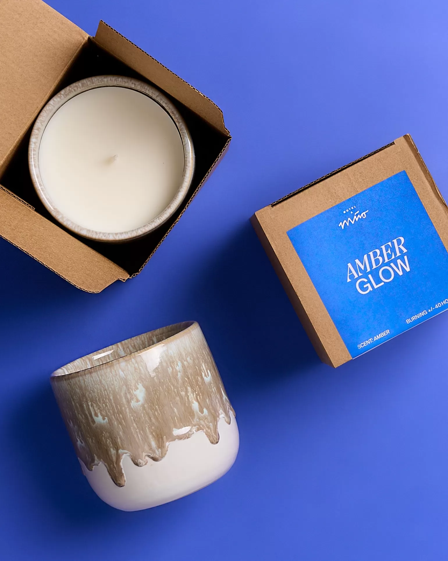 Velas Aromáticas Resplandor Ámbar - Ambientación Natural con Base de Arena | Colección Miio Coimbra by Motel | Fragancia Relajante para Hogar Acogedor