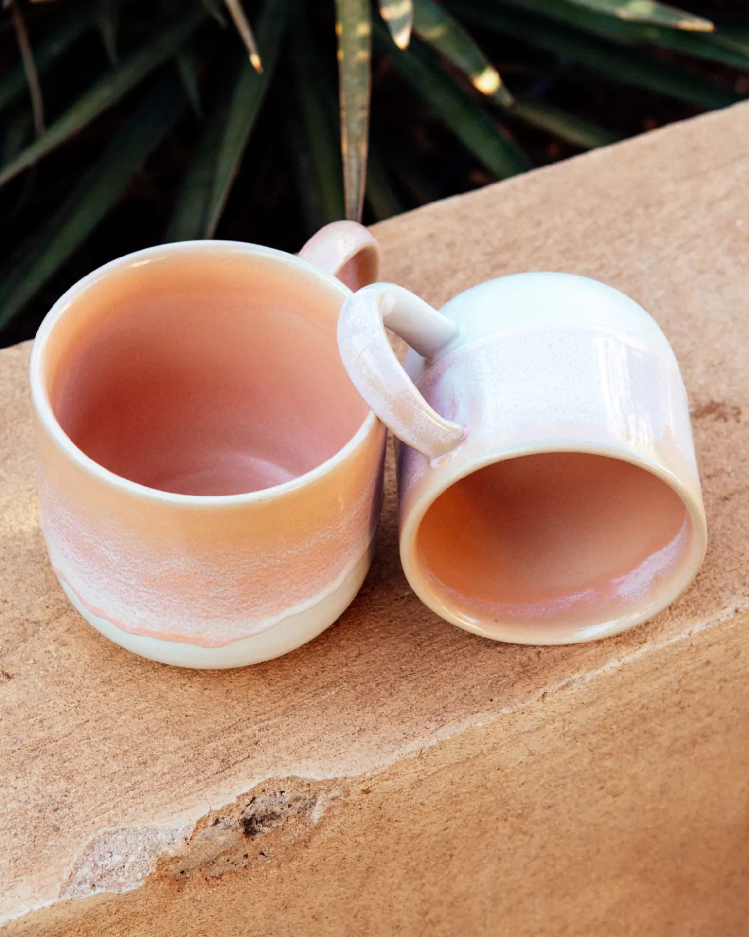 Juego de 4 Tazas XL Motel a Miio Coimbra - Diseño en Melocotón, Tamaño Generoso para Hogar