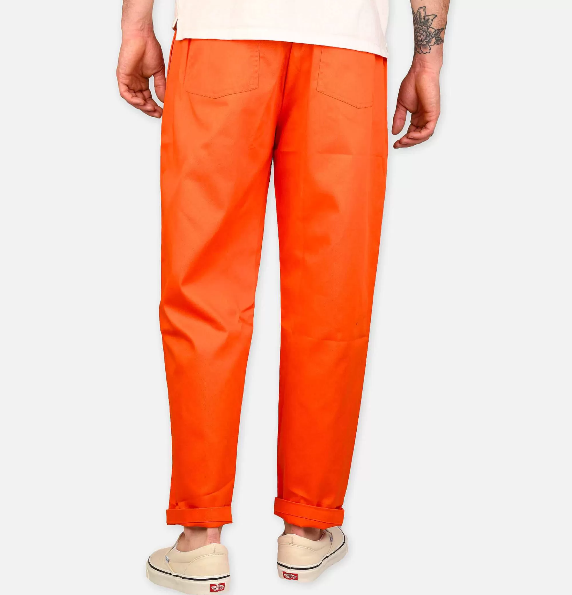 Pantalones Profesionales para Chef COOKMAN - Ajuste Ergonómico y Duradero en Color Naranja Vibrante